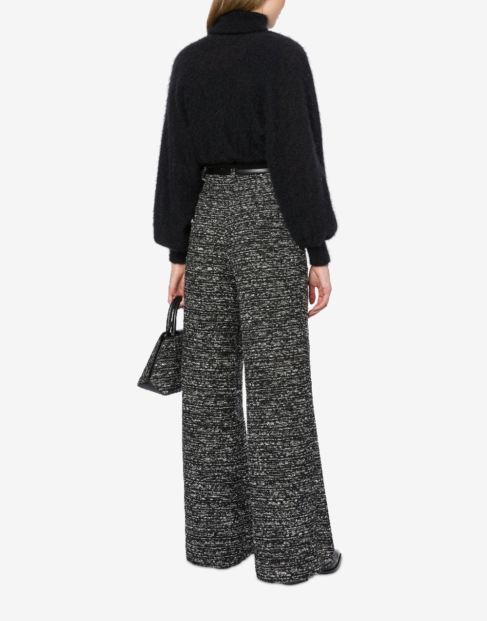 Alberta Ferretti Pantalone oversize in tweed bottonato Consegna Veloce
