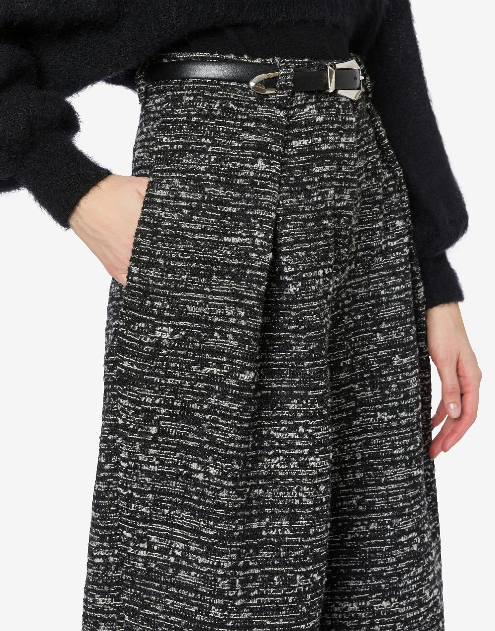 Alberta Ferretti Pantalone oversize in tweed bottonato Consegna Veloce