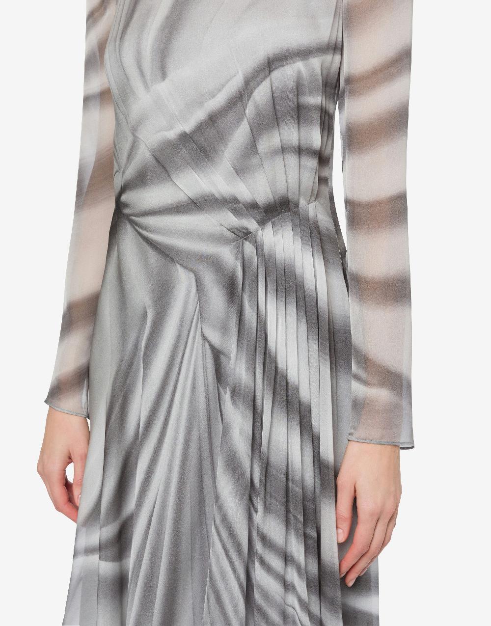 Alberta Ferretti Abito longuette in chiffon con stampa Drappeggio Shopping Online