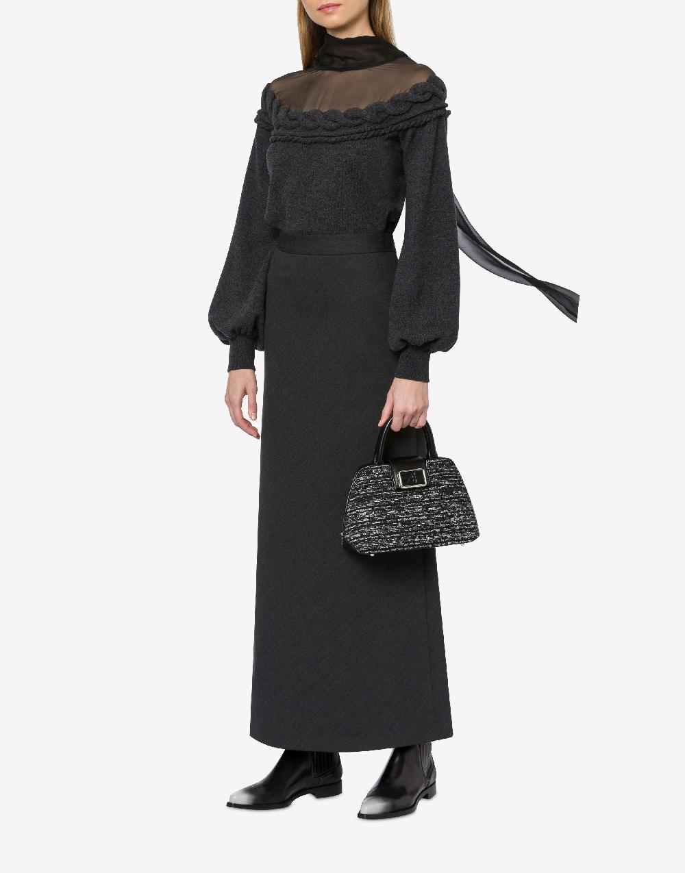 Alberta Ferretti Maglia in lana cashmere e chiffon Prezzo Ridotto