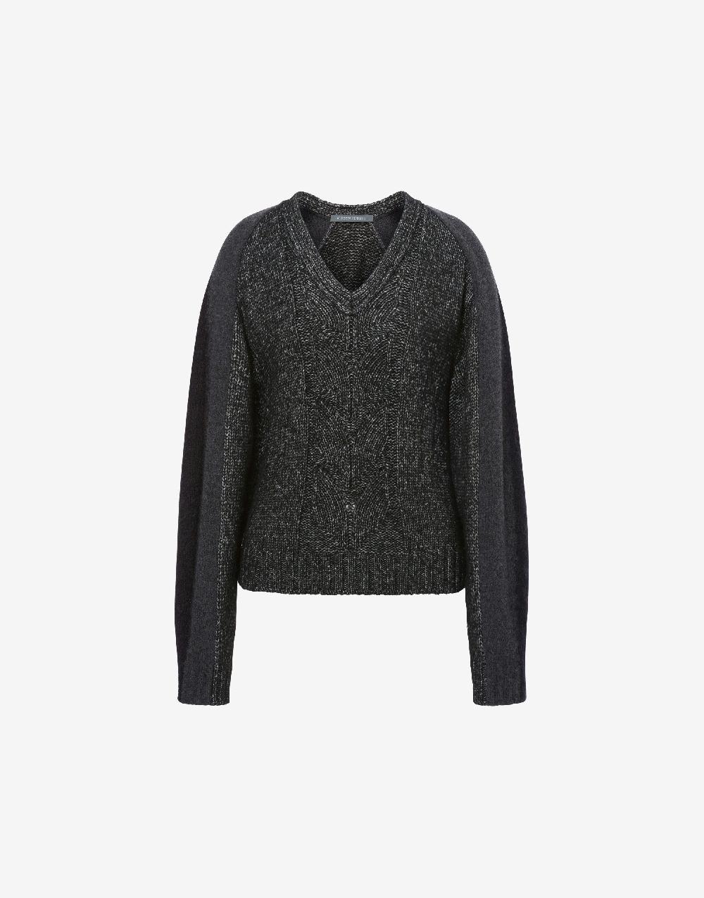Alberta Ferretti Maglione con maniche in misto lana cashmere Sottocosto