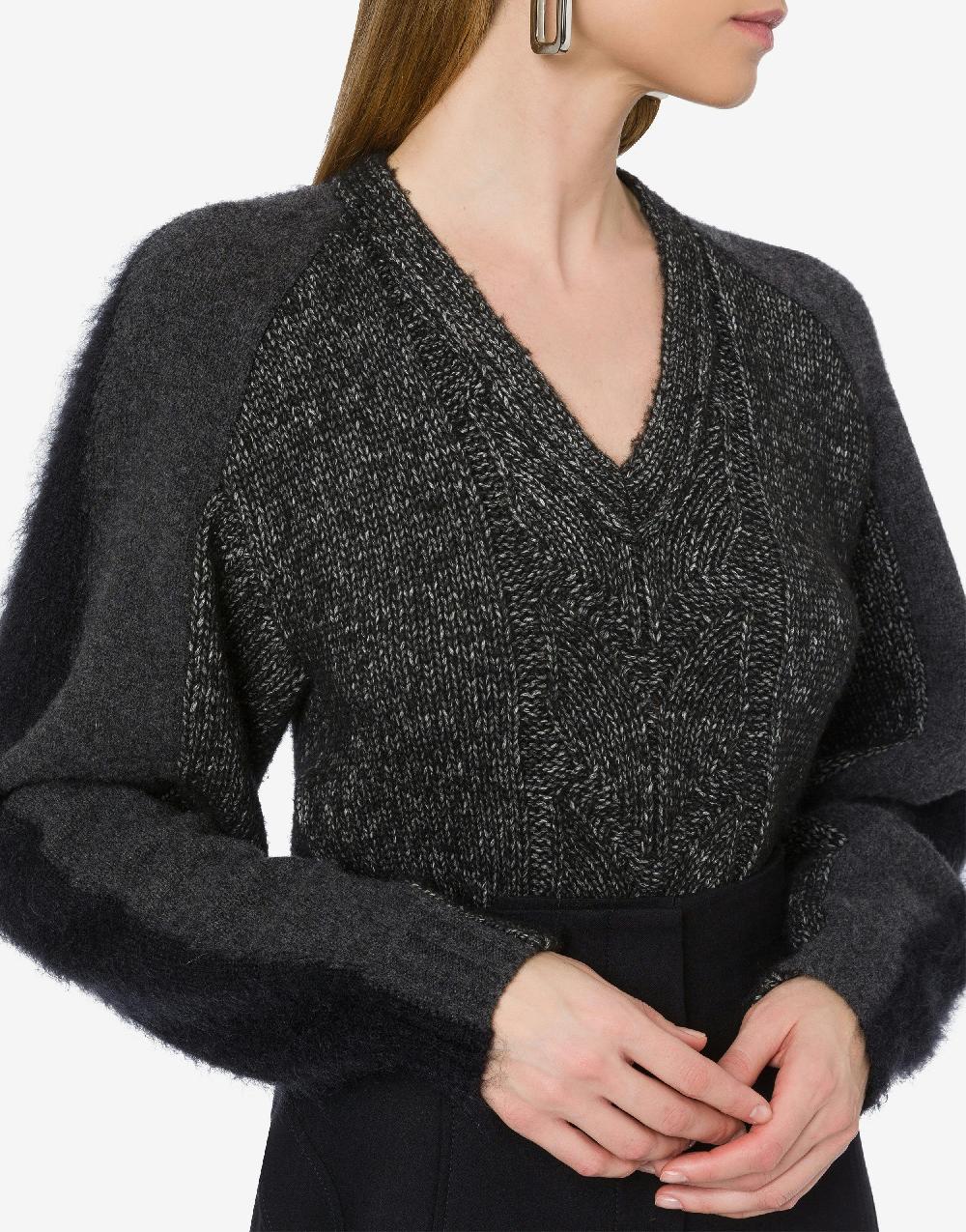 Alberta Ferretti Maglione con maniche in misto lana cashmere Sottocosto