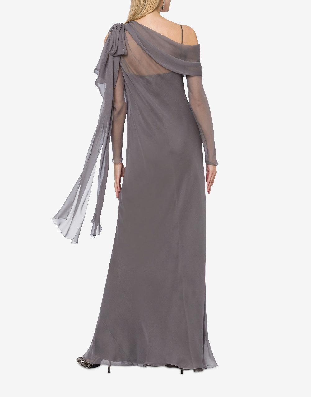Alberta Ferretti Abito lungo in chiffon con drappeggi Convenienza