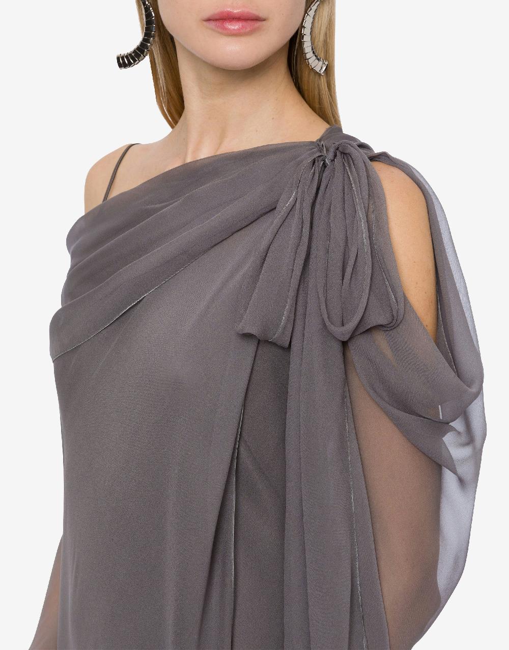 Alberta Ferretti Abito lungo in chiffon con drappeggi Convenienza