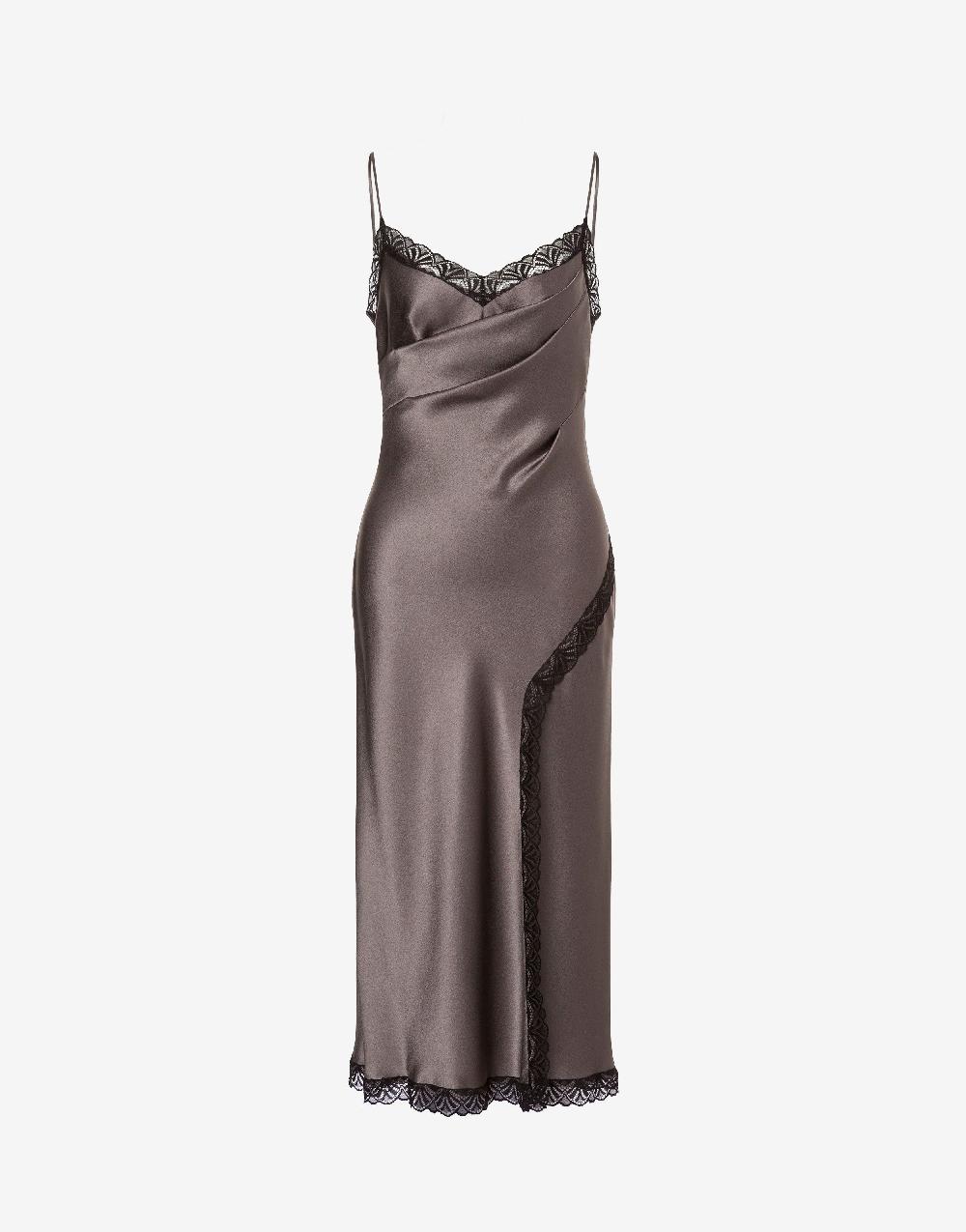 Alberta Ferretti Abito sottoveste in raso con pizzo Novità