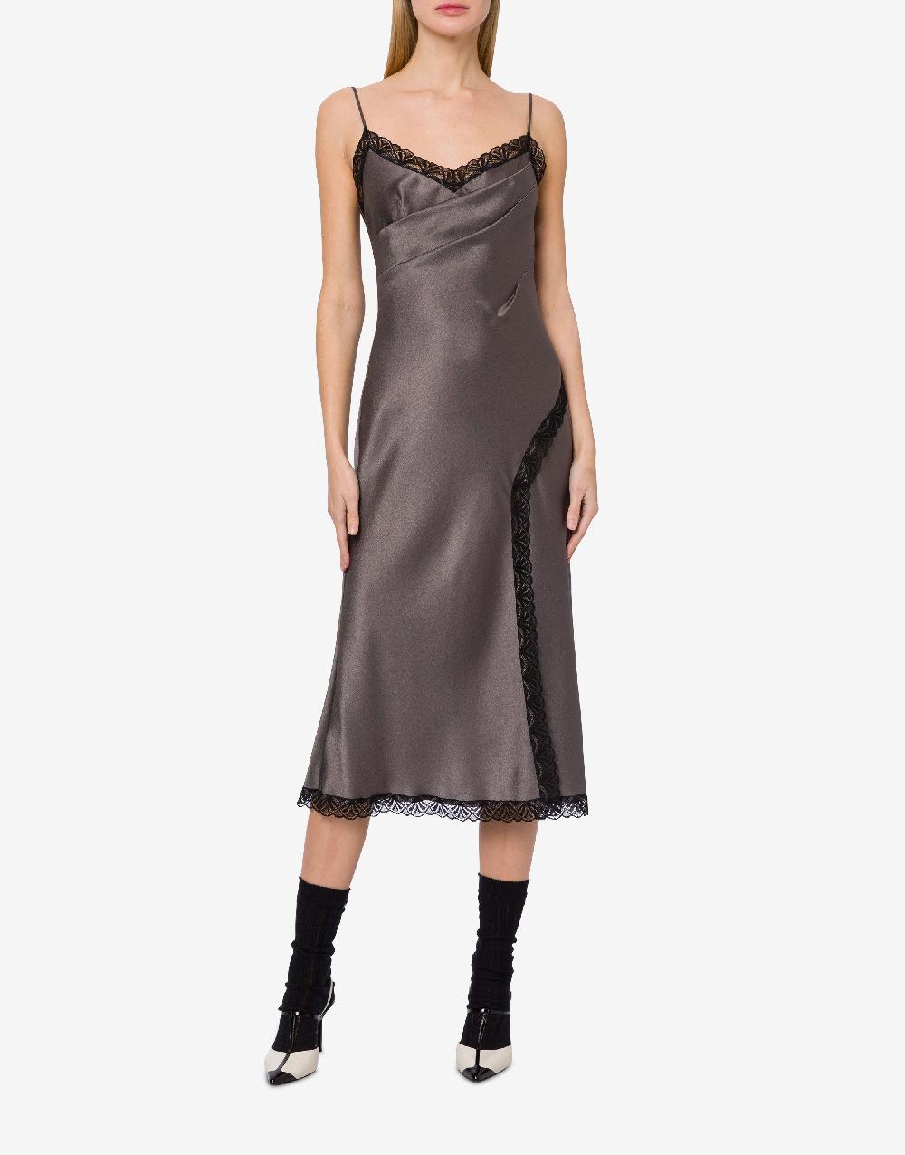 Alberta Ferretti Abito sottoveste in raso con pizzo Novità