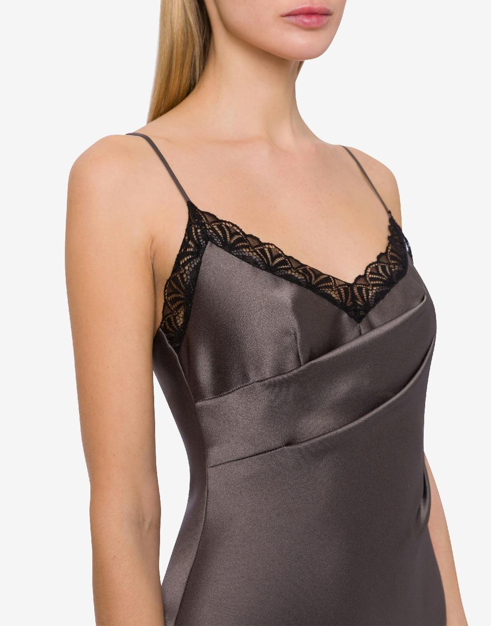 Alberta Ferretti Abito sottoveste in raso con pizzo Novità
