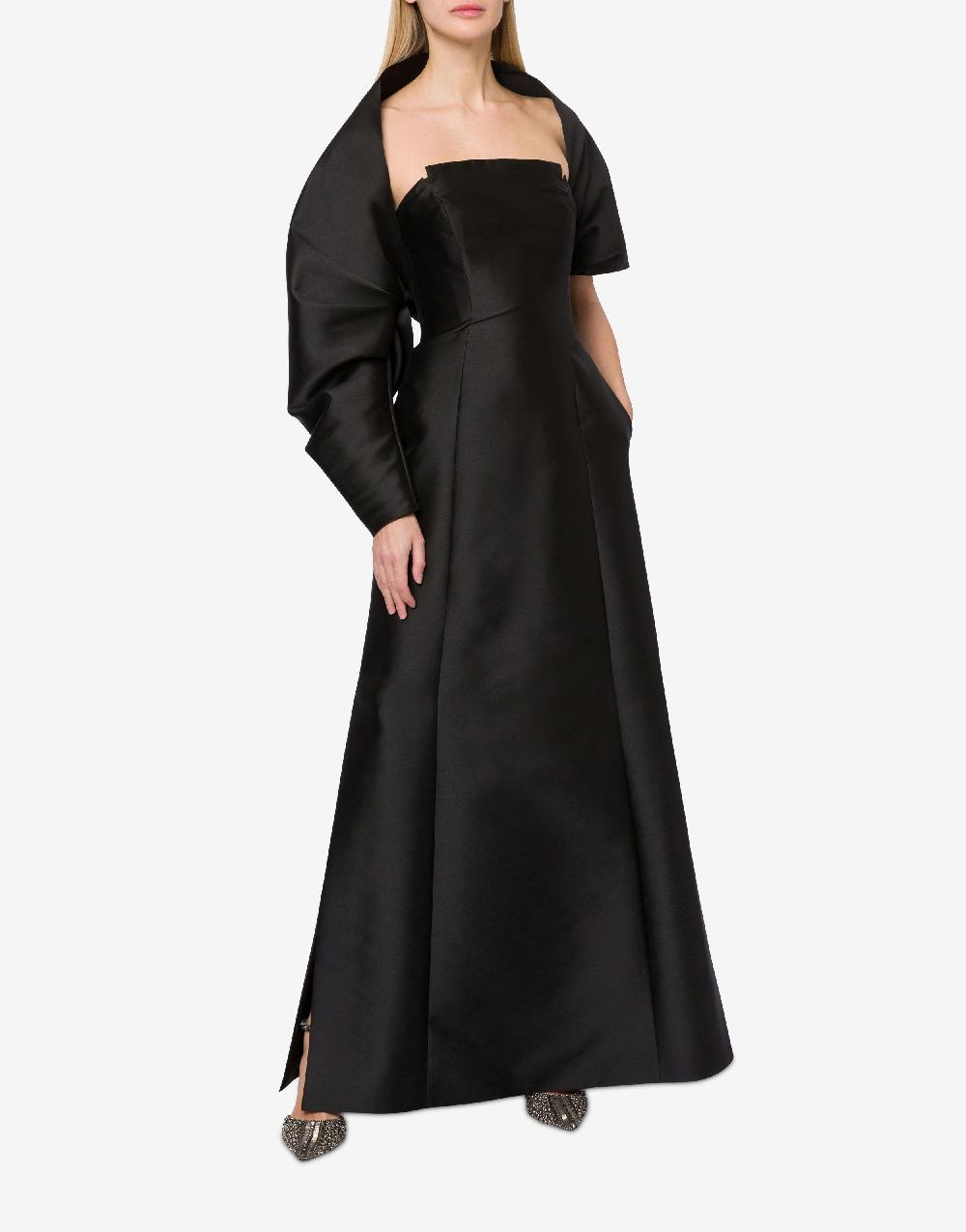 Alberta Ferretti Abito lungo in mikado con coprispalle Outlet