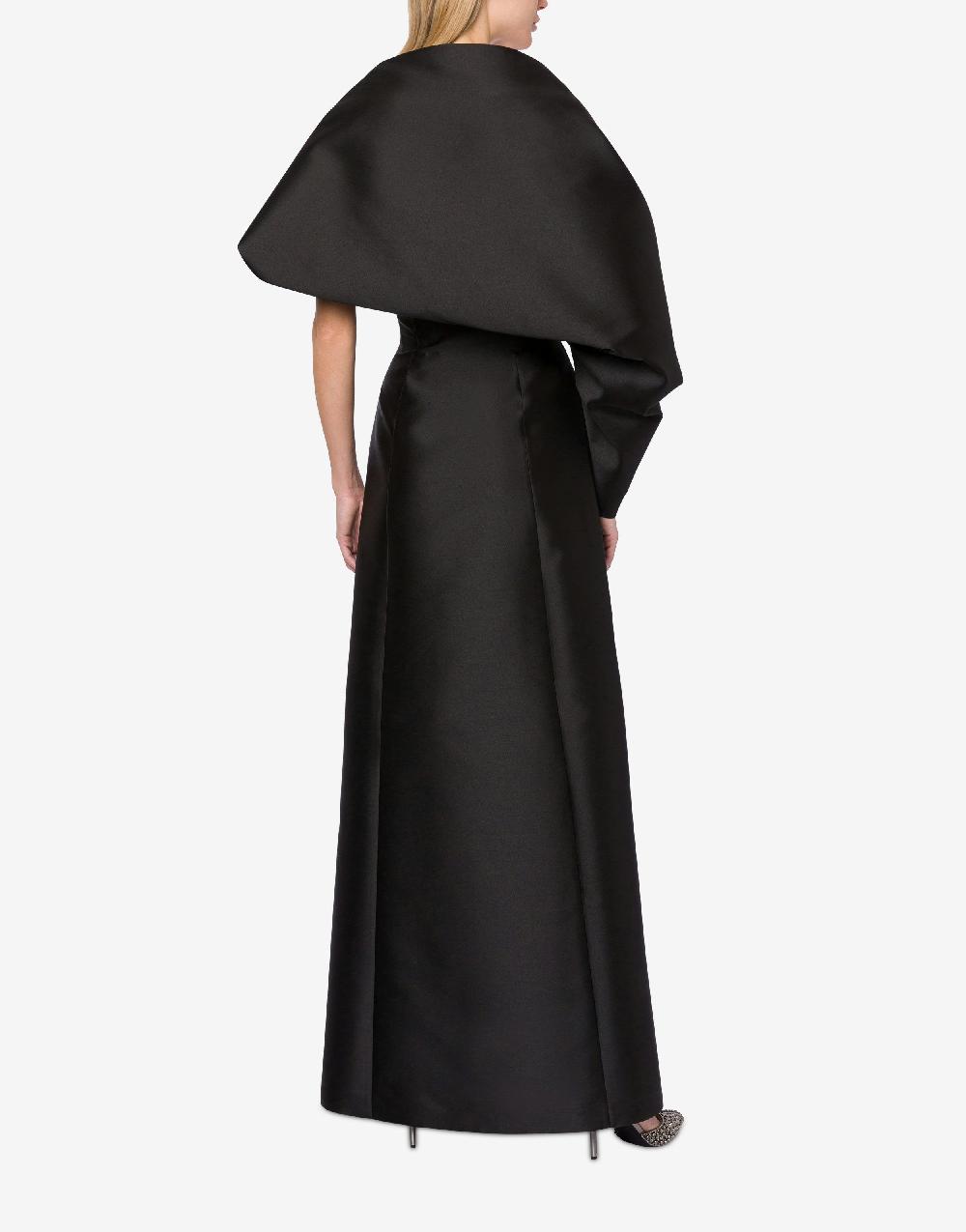 Alberta Ferretti Abito lungo in mikado con coprispalle Outlet