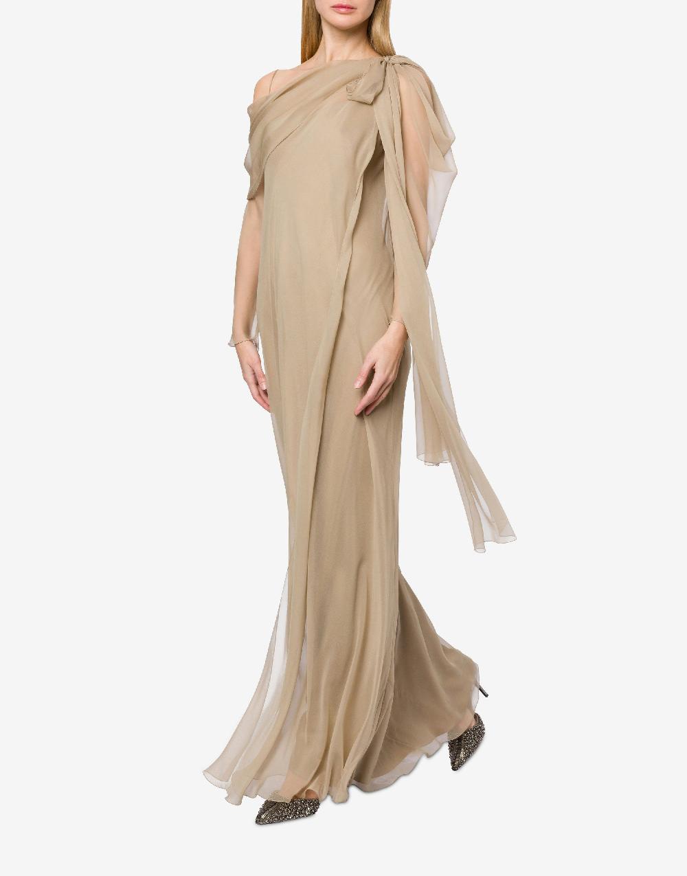 Alberta Ferretti Abito lungo in chiffon con drappeggi I Più Venduti