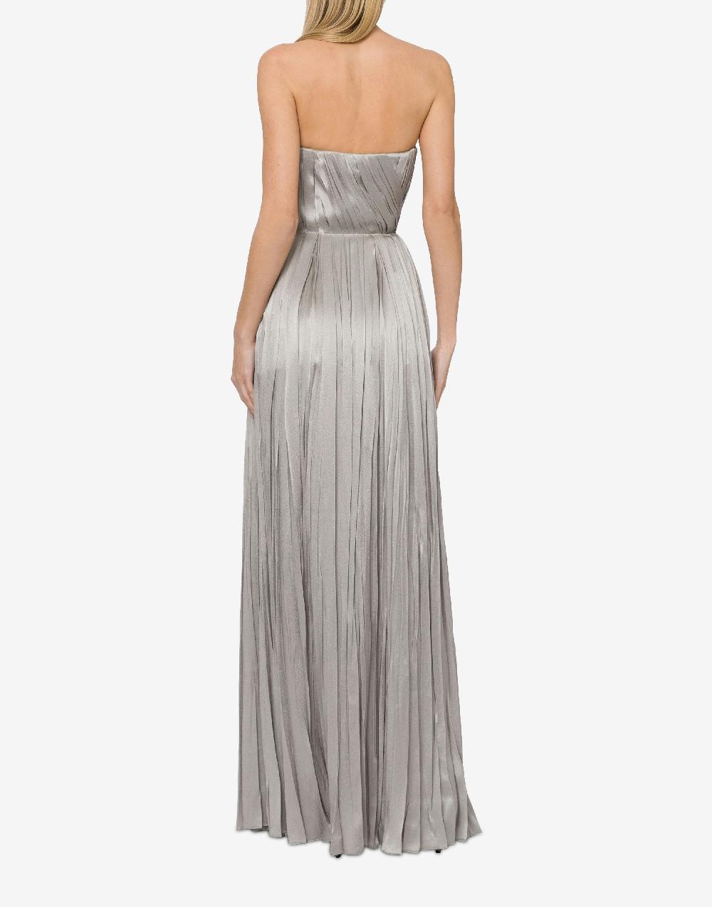 Alberta Ferretti Abito bustier in raso plissé Negozio