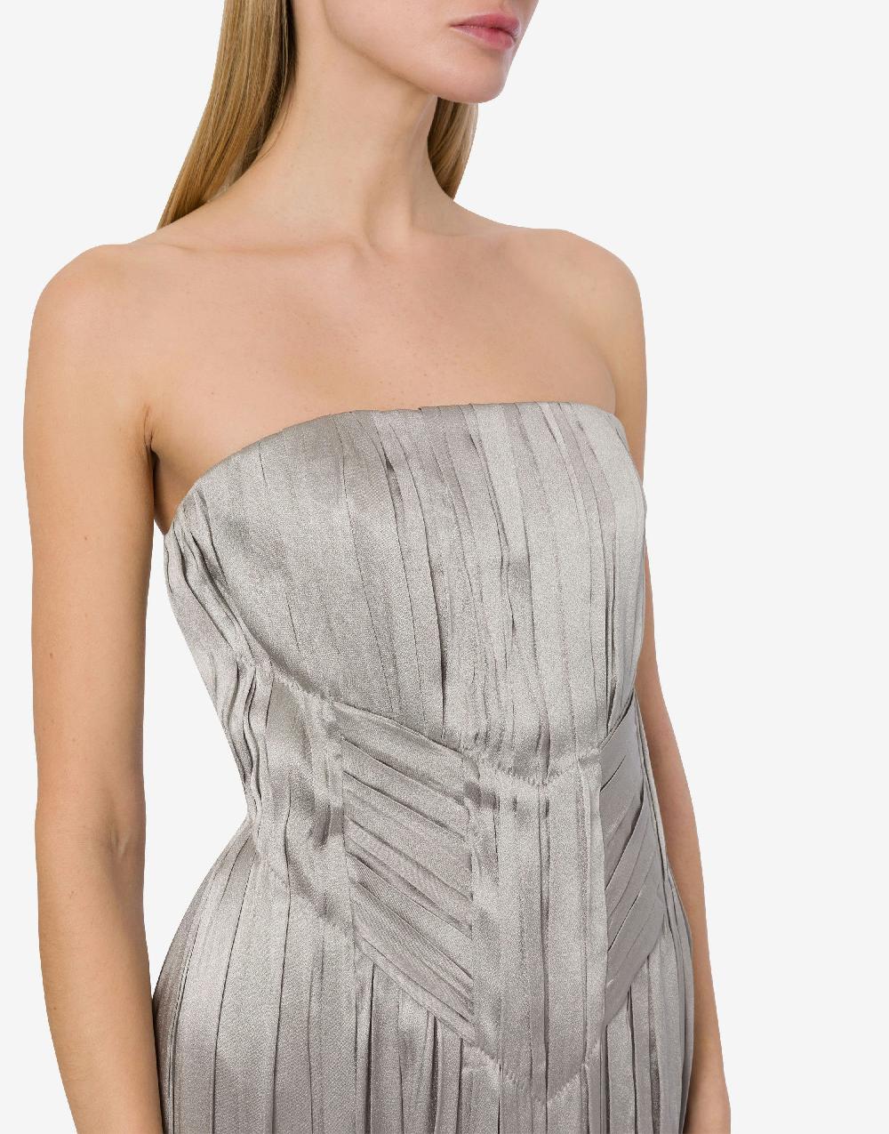 Alberta Ferretti Abito bustier in raso plissé Negozio