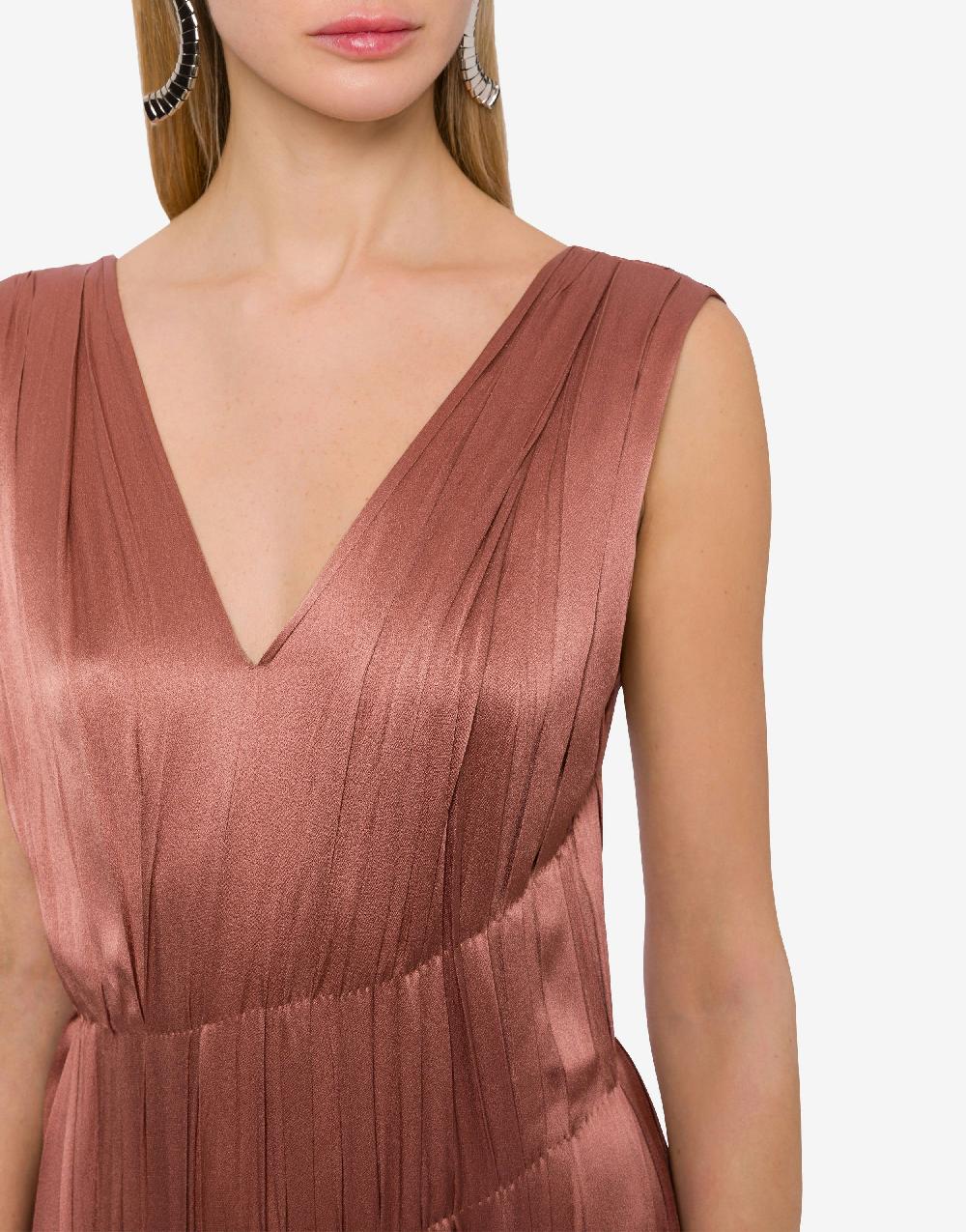 Alberta Ferretti Abito lungo in raso con plissé Vendita
