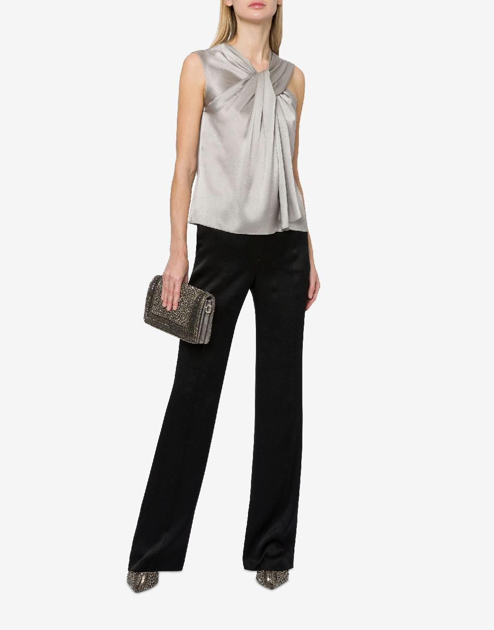 Alberta Ferretti Pantalone sartoriale in raso Sottocosto