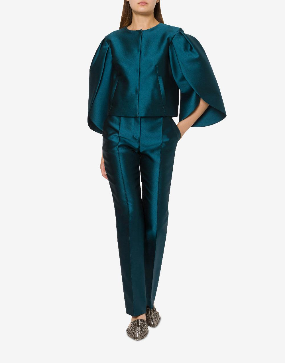 Alberta Ferretti Giacca corta in mikado con maniche tulipano Convenienza