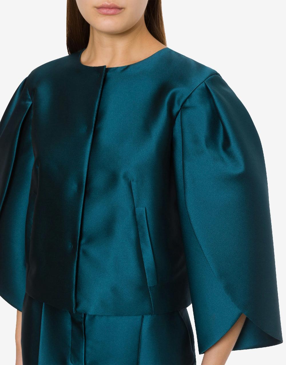 Alberta Ferretti Giacca corta in mikado con maniche tulipano Convenienza