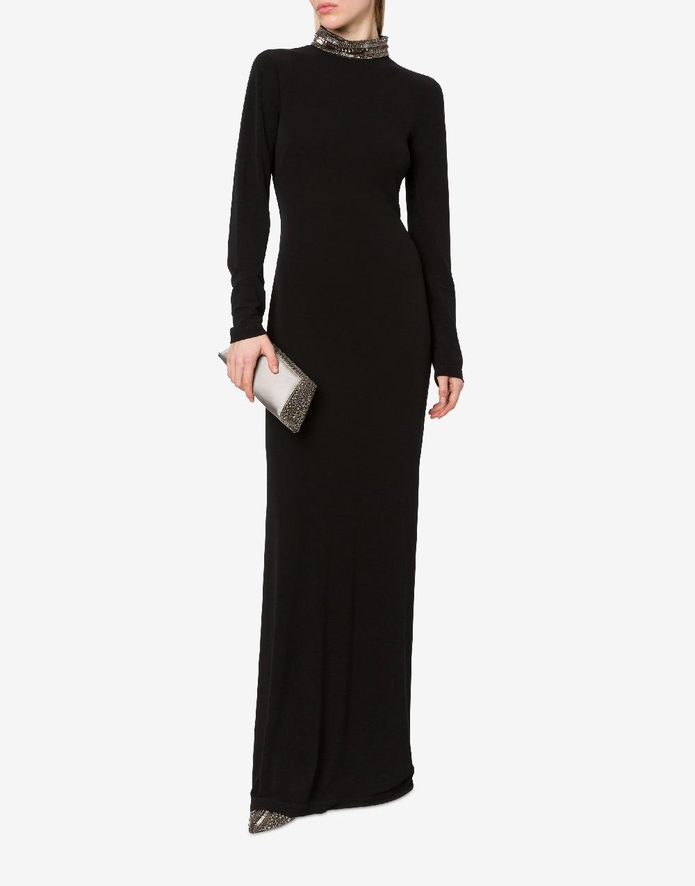 Alberta Ferretti Abito lungo in organzino con ricamo Flash Sale