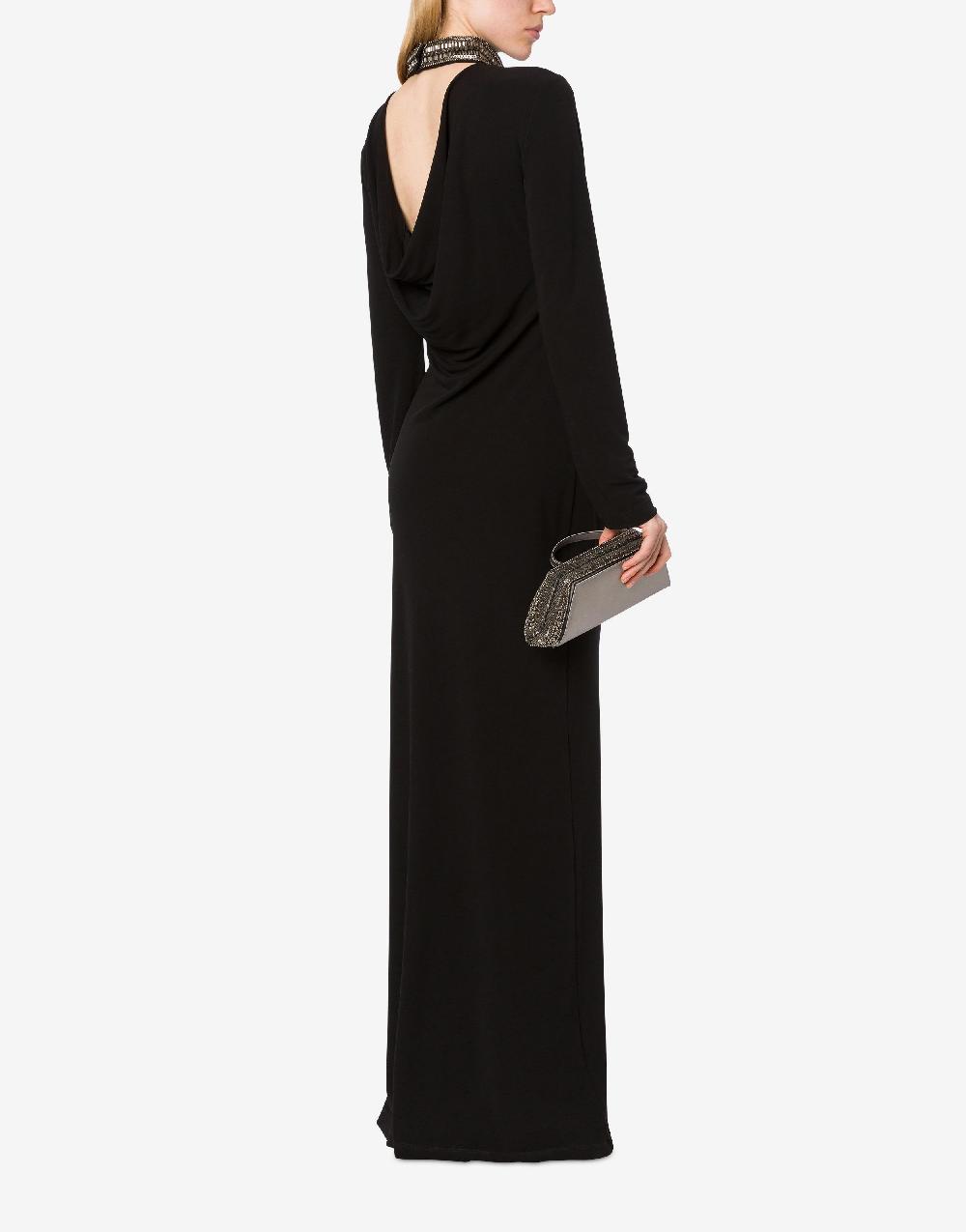 Alberta Ferretti Abito lungo in organzino con ricamo Flash Sale
