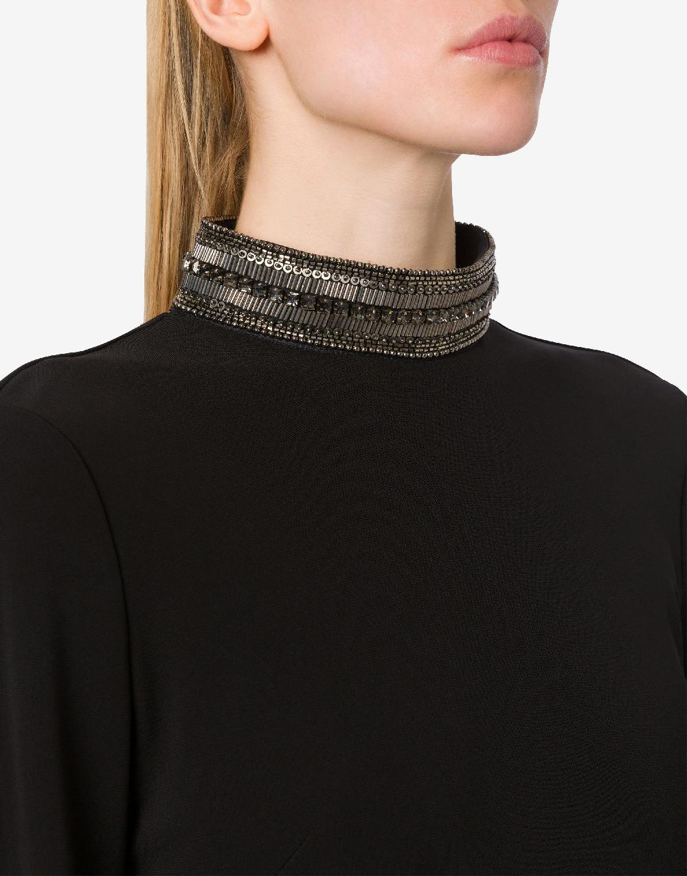 Alberta Ferretti Abito lungo in organzino con ricamo Flash Sale
