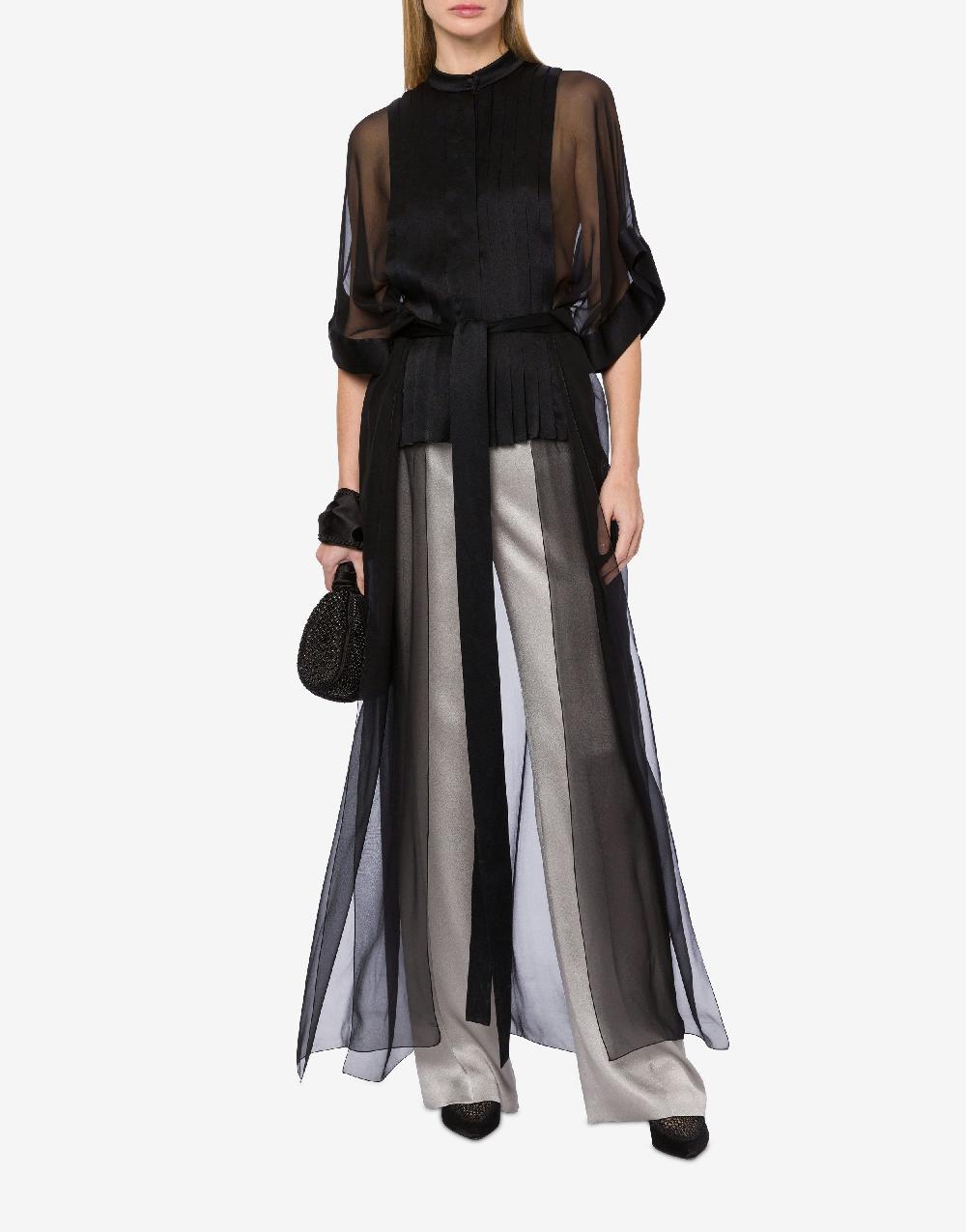 Alberta Ferretti Camicia in raso e chiffon organico Hotsell