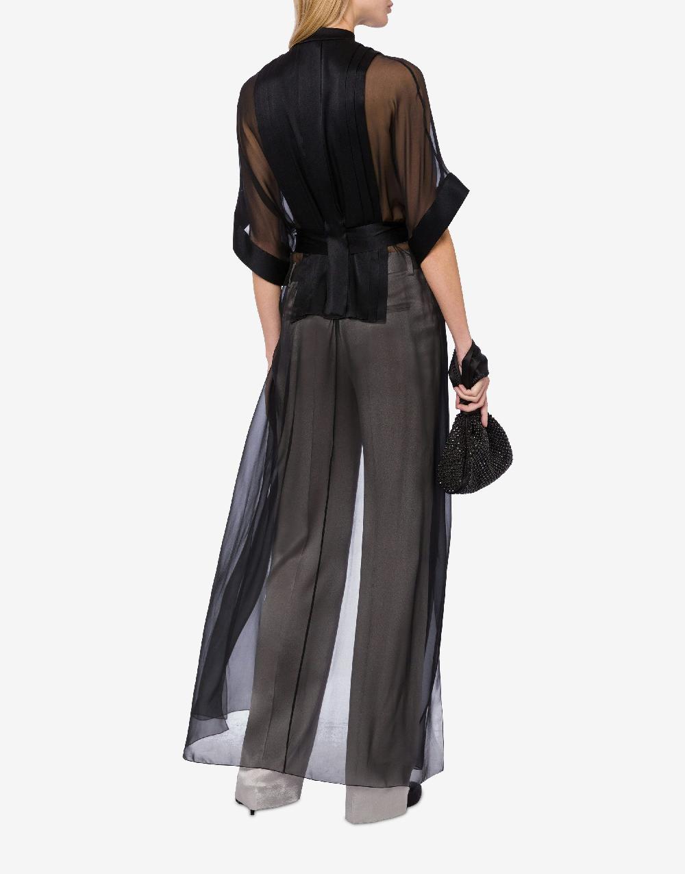 Alberta Ferretti Camicia in raso e chiffon organico Hotsell