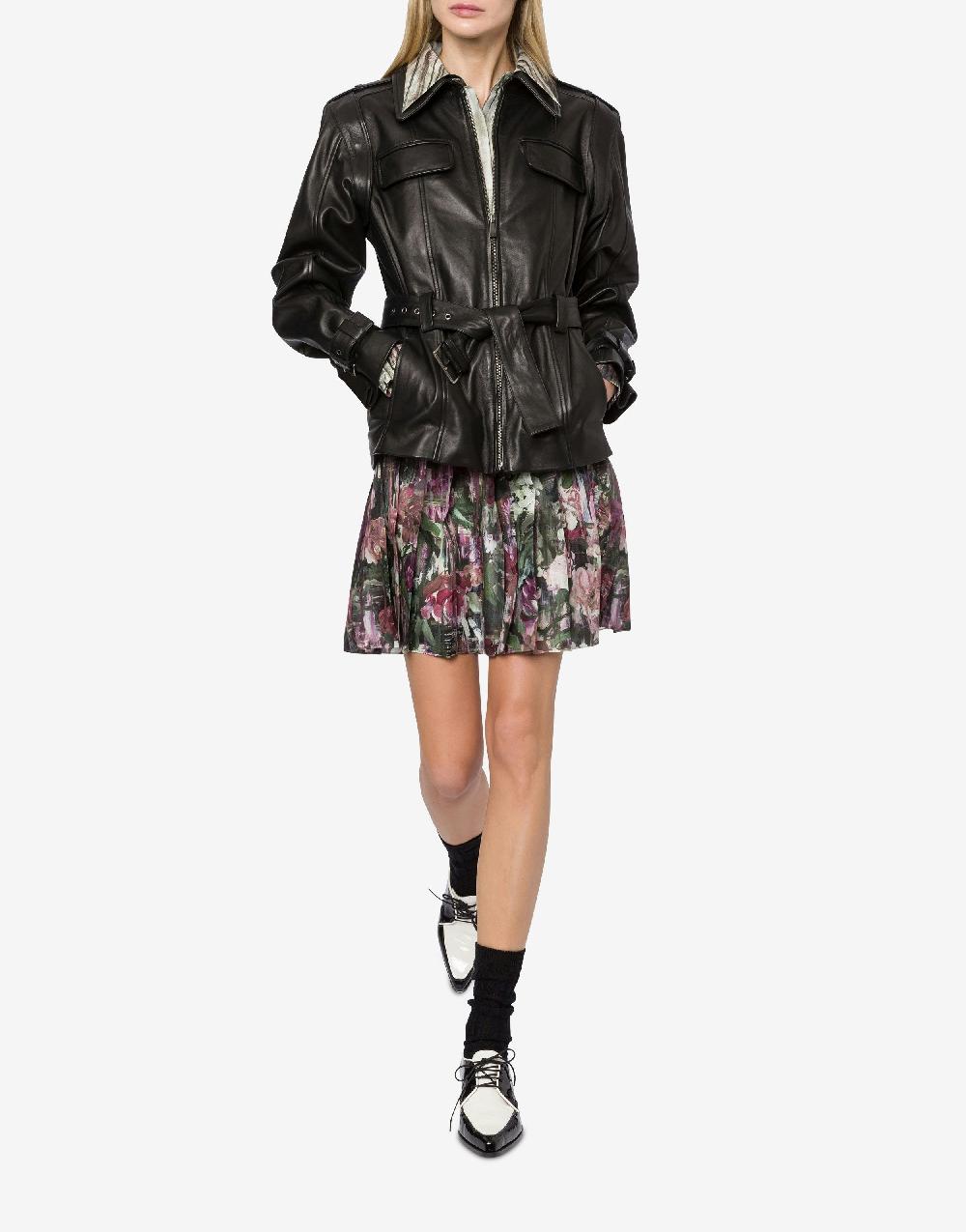 Alberta Ferretti Giacca biker in nappa glossy Vendita Calda
