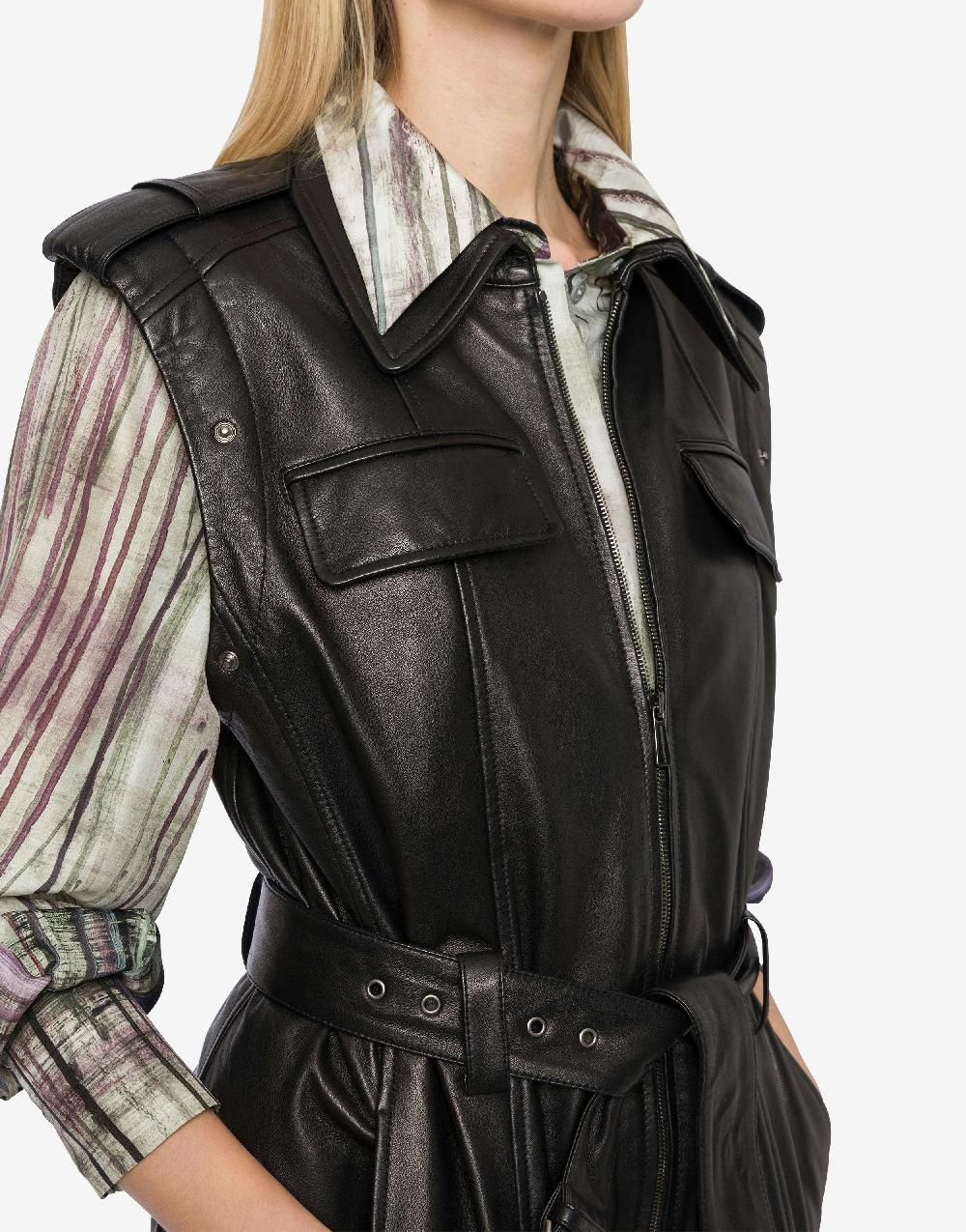 Alberta Ferretti Giacca biker in nappa glossy Vendita Calda