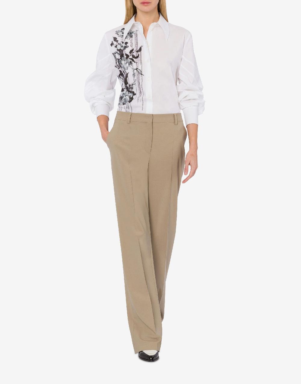 Alberta Ferretti Camicia in popeline stretch Dripping Roses Vendita Economica