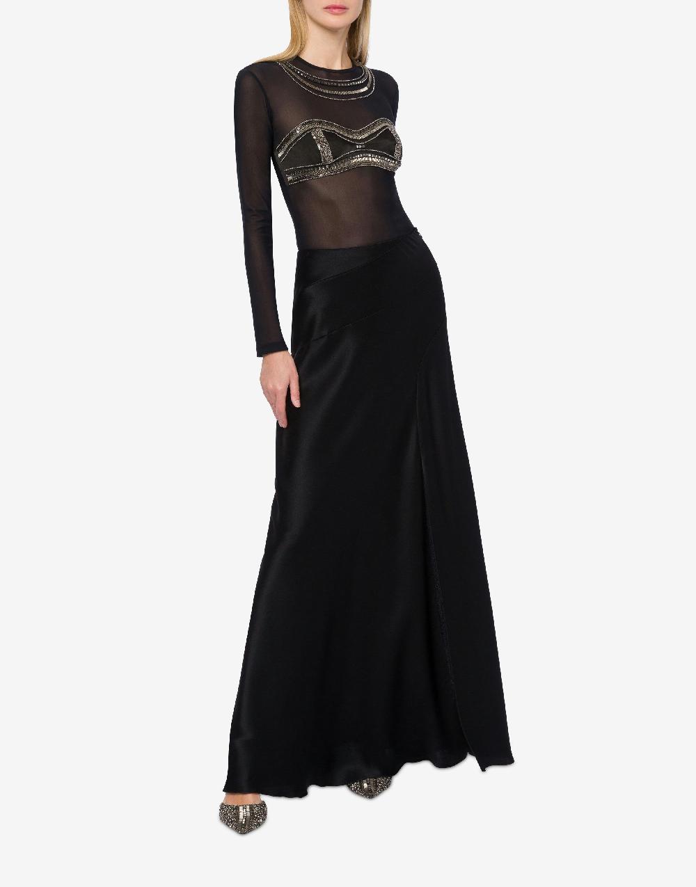 Alberta Ferretti T-shirt in tulle con ricamo Vendite Flash