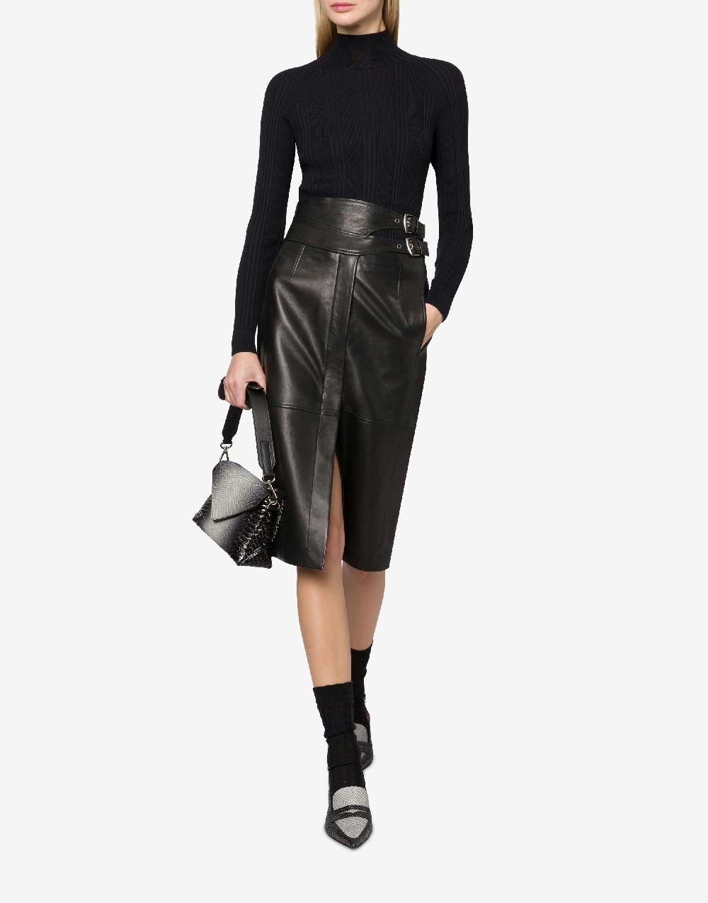 Alberta Ferretti Gonna midi in nappa glossy Negozio