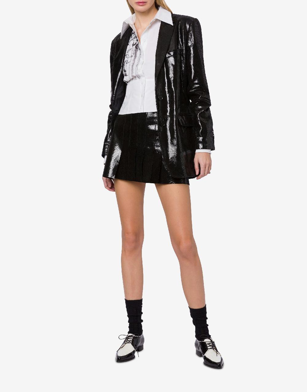 Alberta Ferretti Giacca in suede con stampa Snake In Saldo