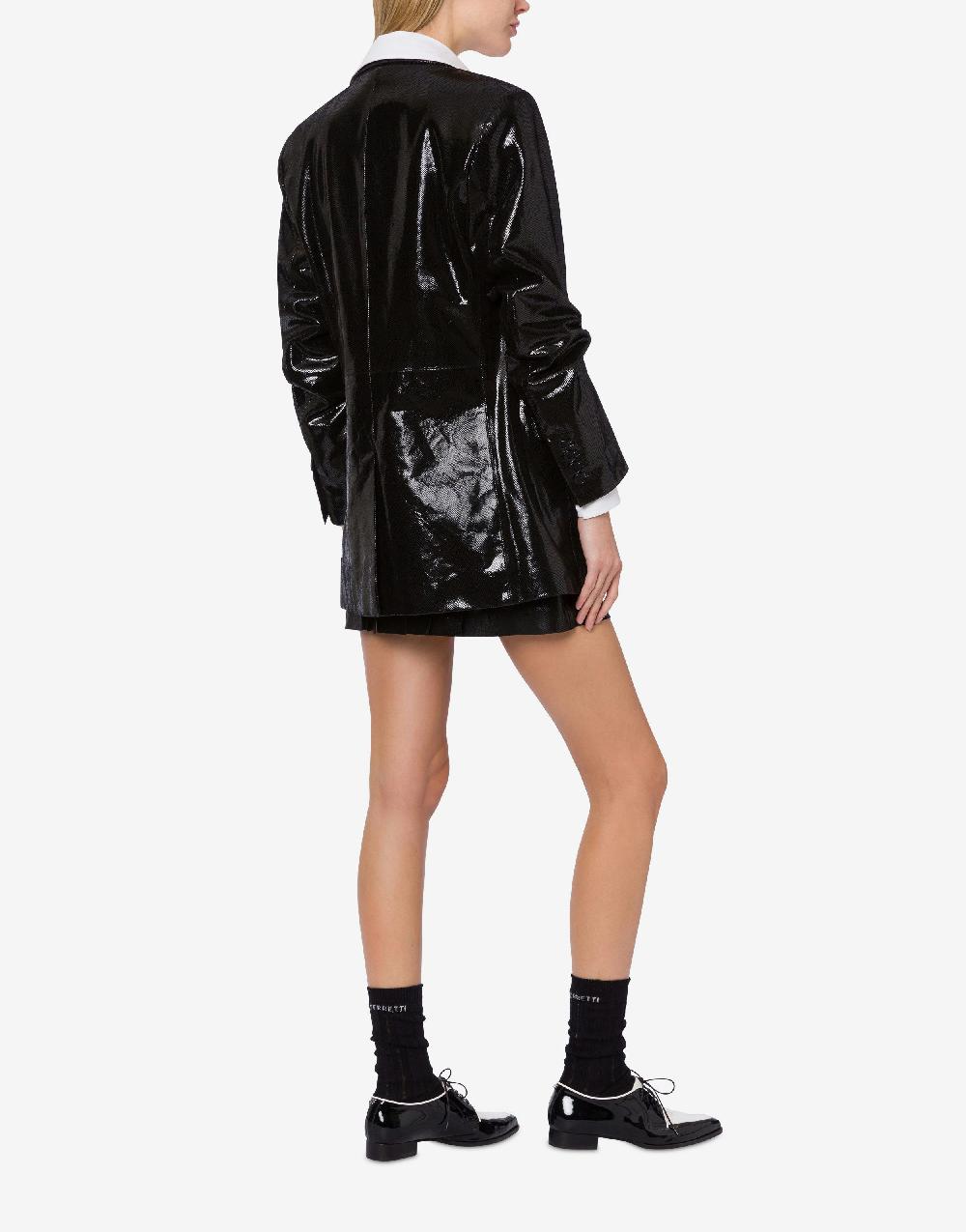 Alberta Ferretti Giacca in suede con stampa Snake In Saldo