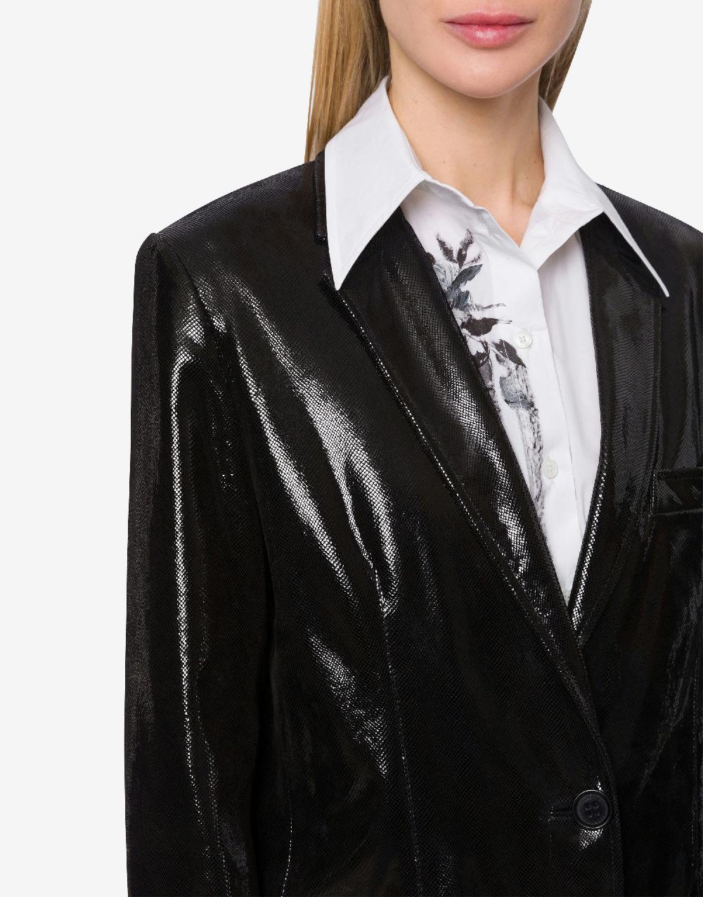 Alberta Ferretti Giacca in suede con stampa Snake In Saldo