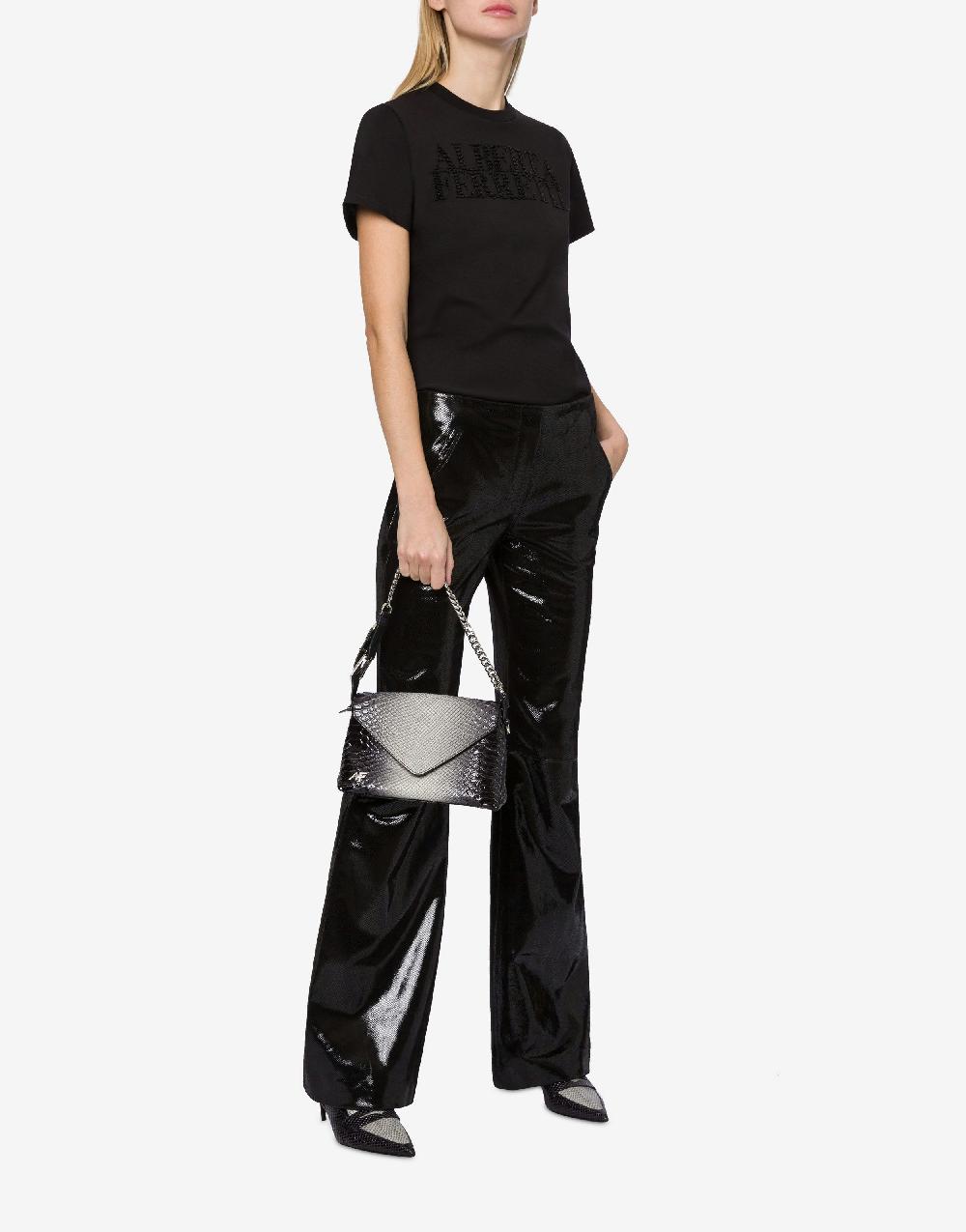 Alberta Ferretti Pantalone in suede stampa Snake Smaltimento dello stoccaggio