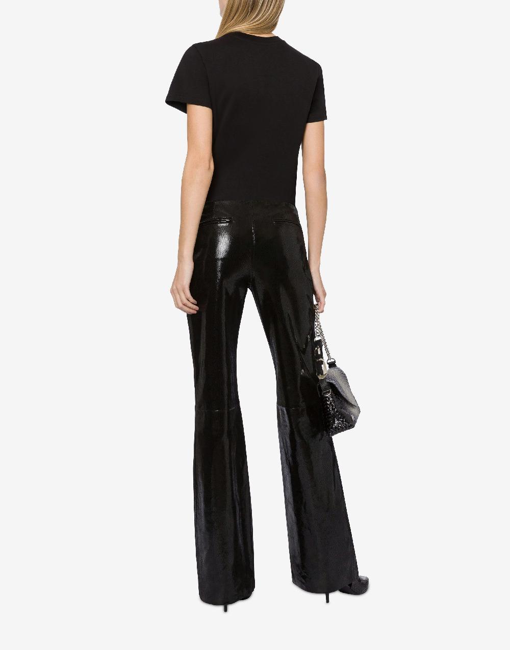 Alberta Ferretti Pantalone in suede stampa Snake Smaltimento dello stoccaggio