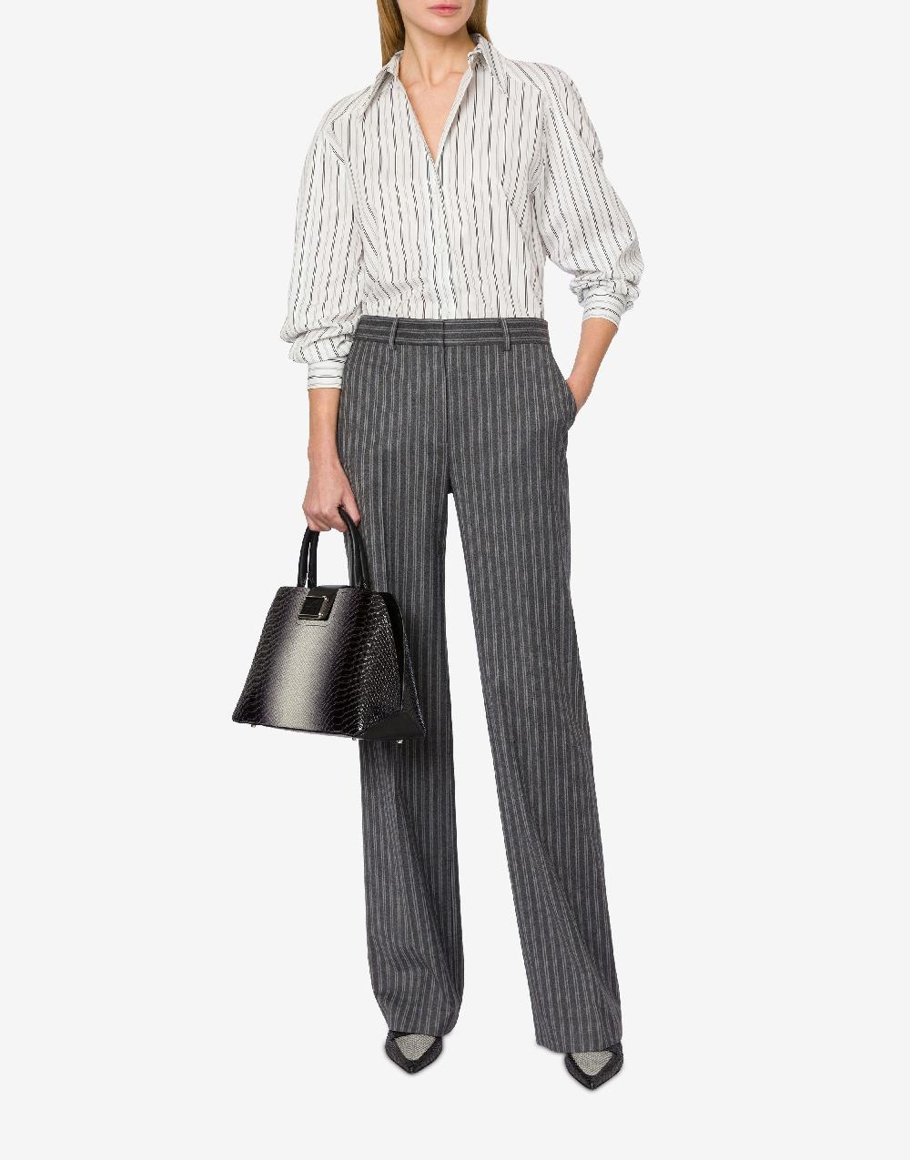 Alberta Ferretti Camicia oversize in drill rigato Italy