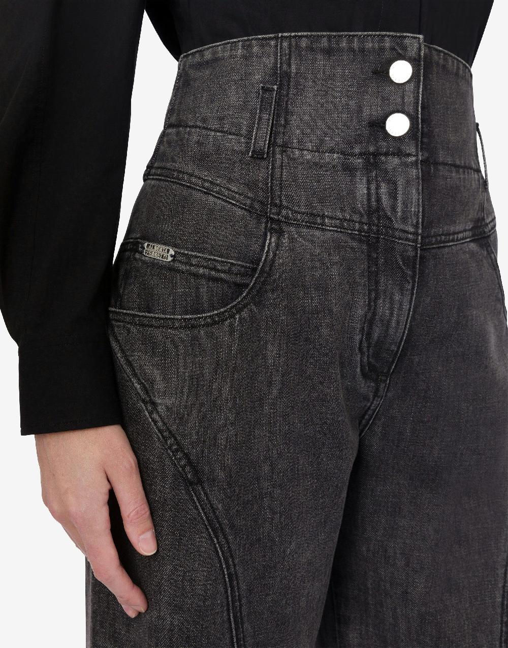 Alberta Ferretti Pantalone in denim marmorizzato In Linea