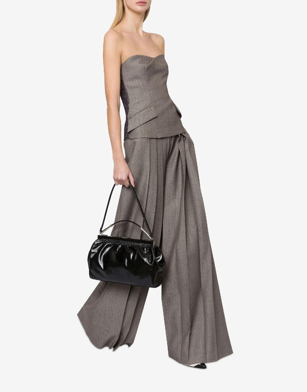Alberta Ferretti Top bustier in tweed di lana Nuovo