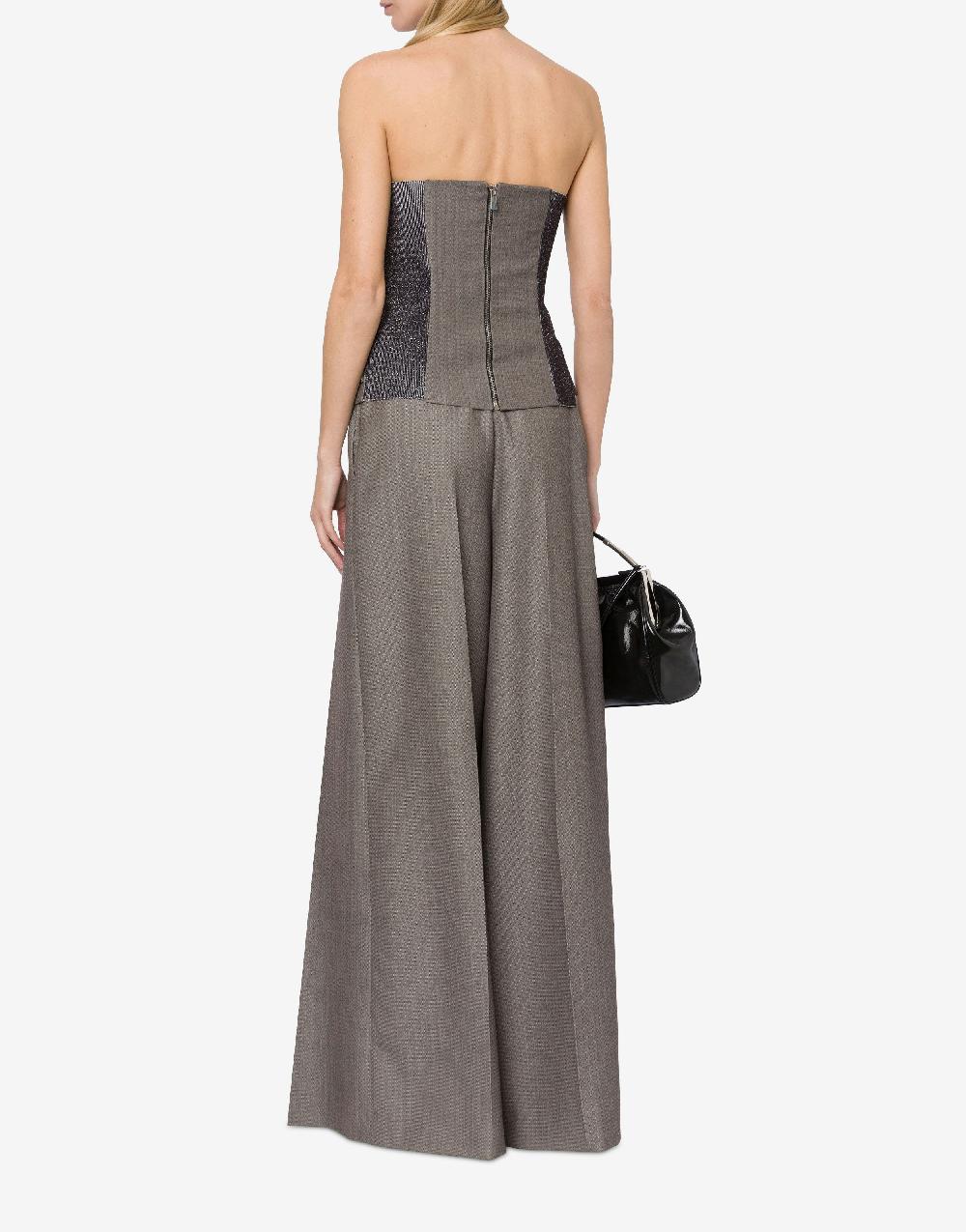 Alberta Ferretti Top bustier in tweed di lana Nuovo