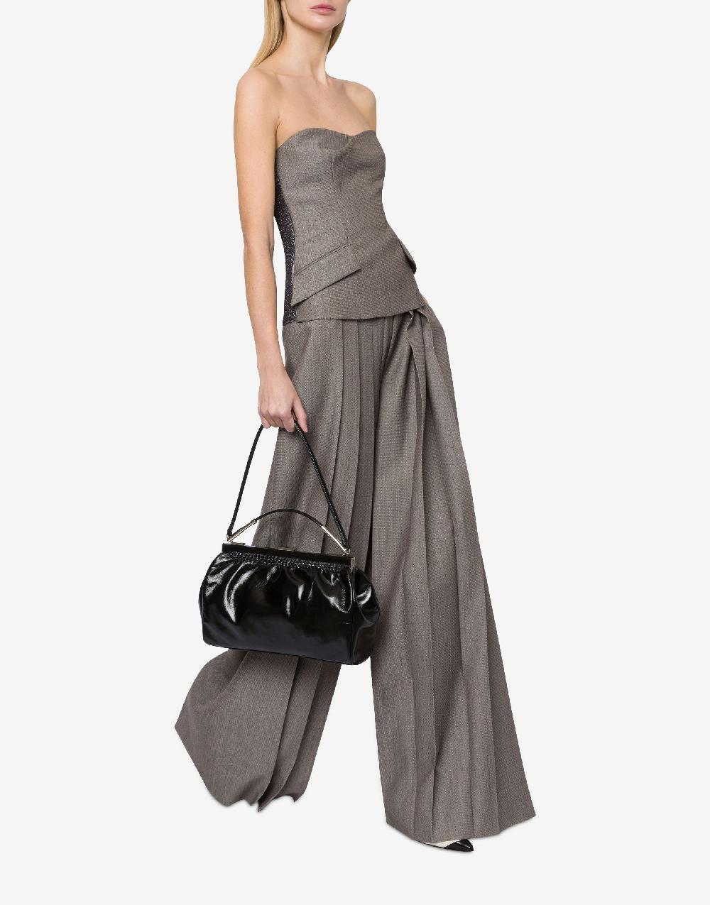 Alberta Ferretti Pantalone in tweed di lana con pieghe Qualità