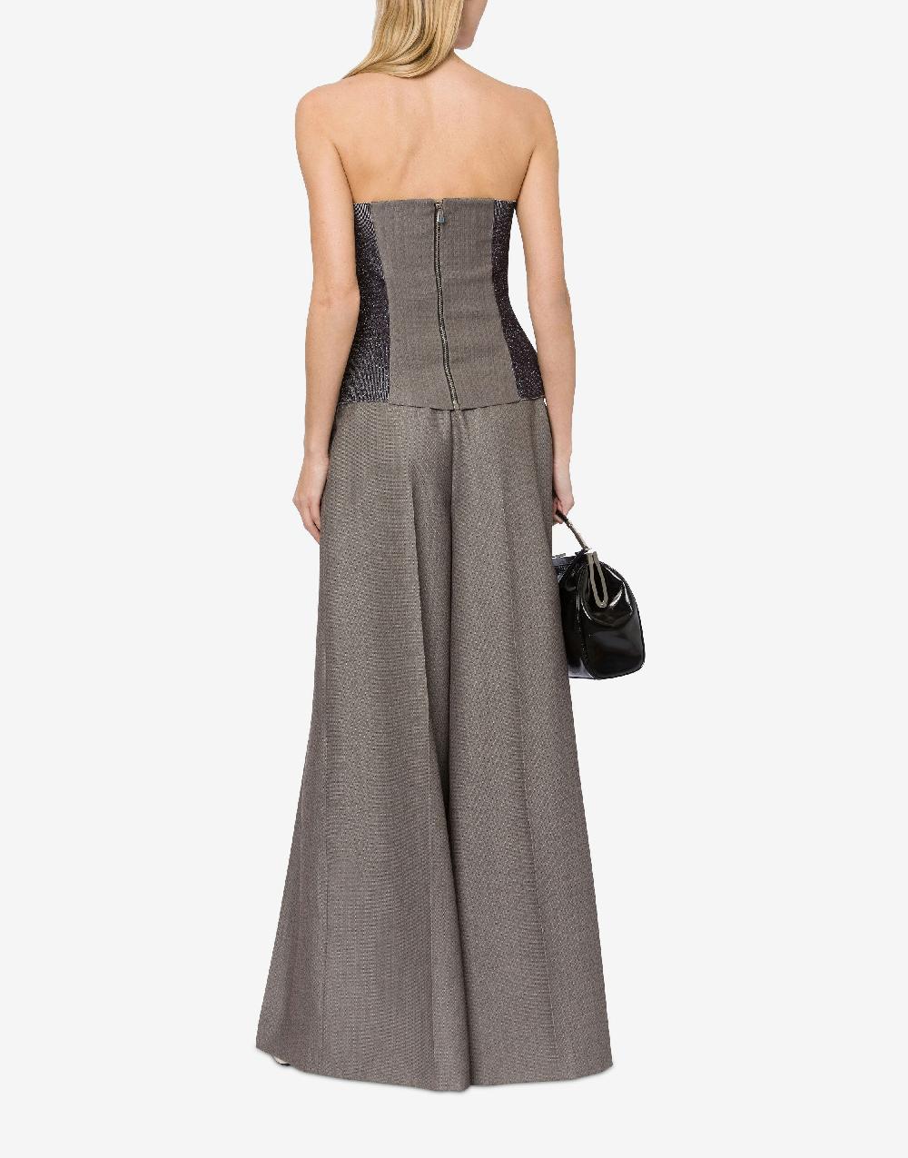 Alberta Ferretti Pantalone in tweed di lana con pieghe Qualità