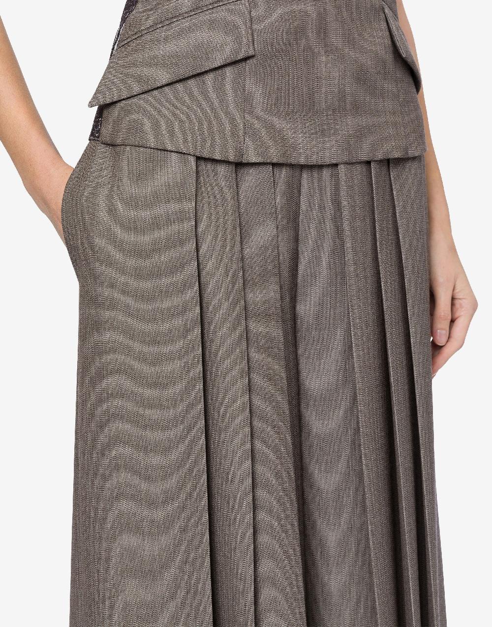 Alberta Ferretti Pantalone in tweed di lana con pieghe Qualità