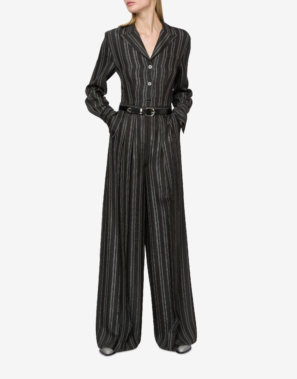 Alberta Ferretti Pantalone a palazzo in saglia di viscosa rigata Spedizione Gratuita