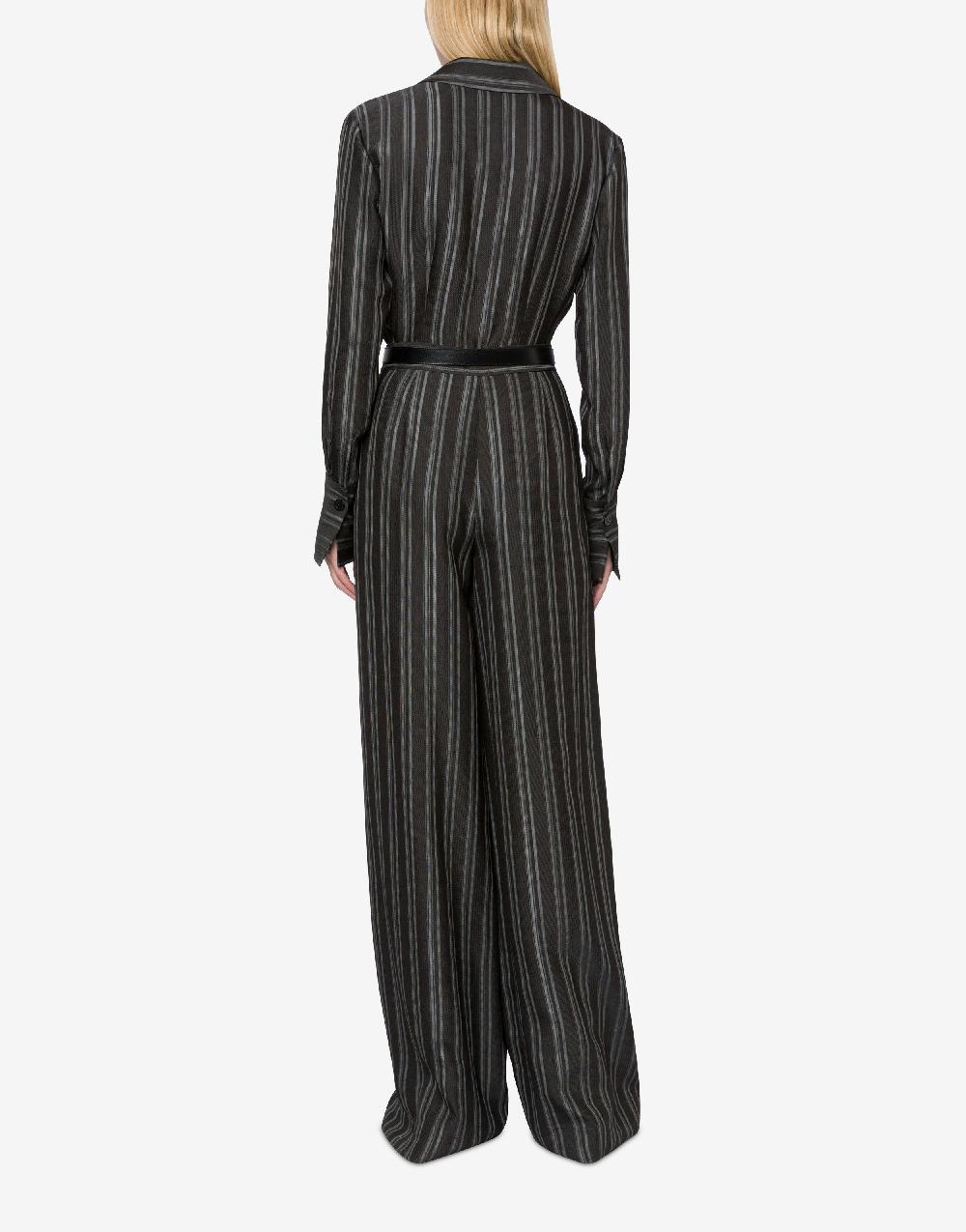 Alberta Ferretti Pantalone a palazzo in saglia di viscosa rigata Spedizione Gratuita