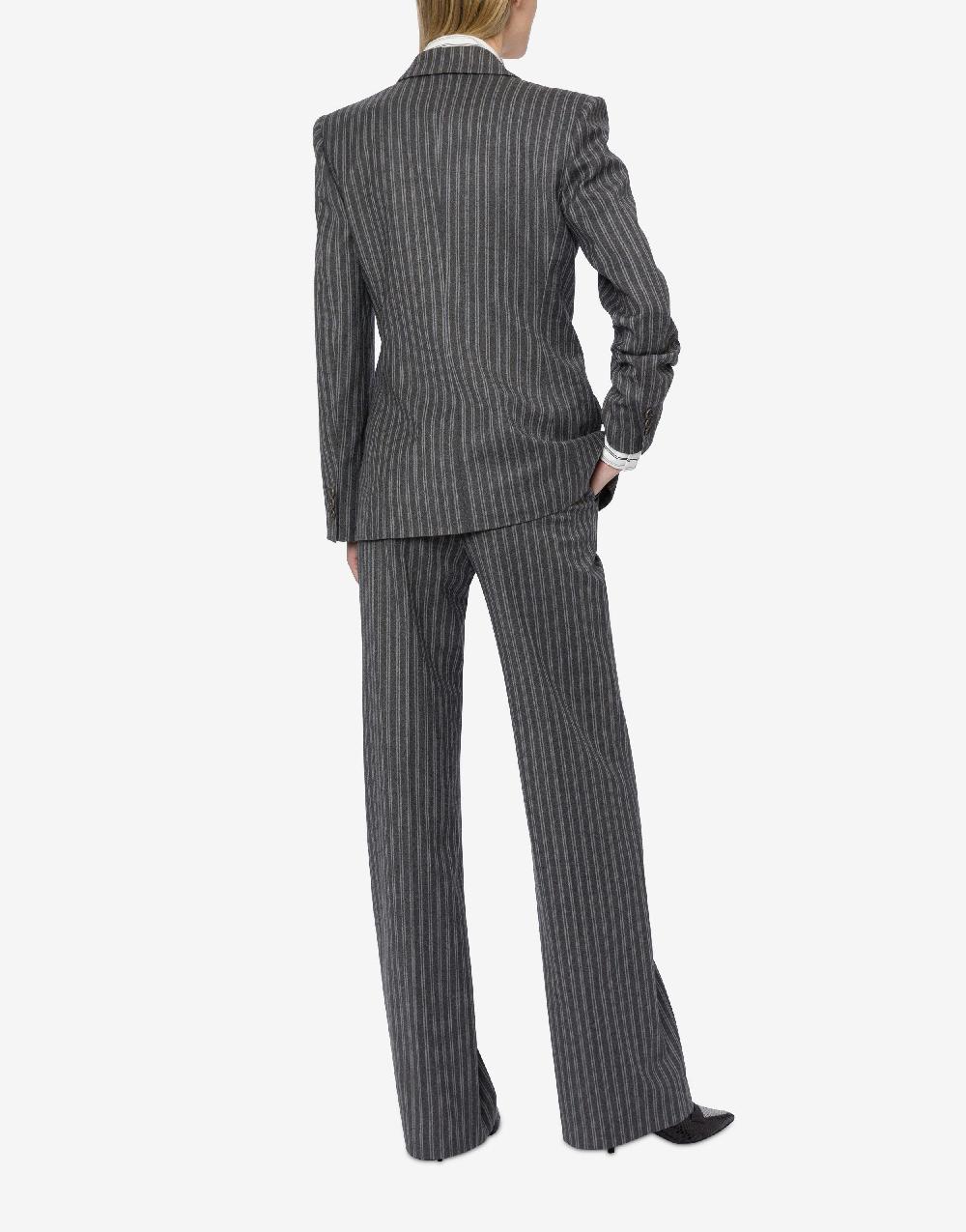 Alberta Ferretti Giacca doppiopetto in flanella rigata stretch Soddisfazione Garantita