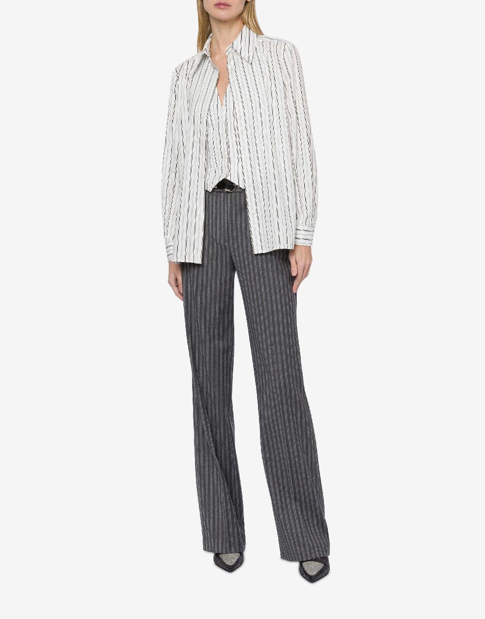 Alberta Ferretti Pantalone in flanella rigata stretch Qualità Garantita