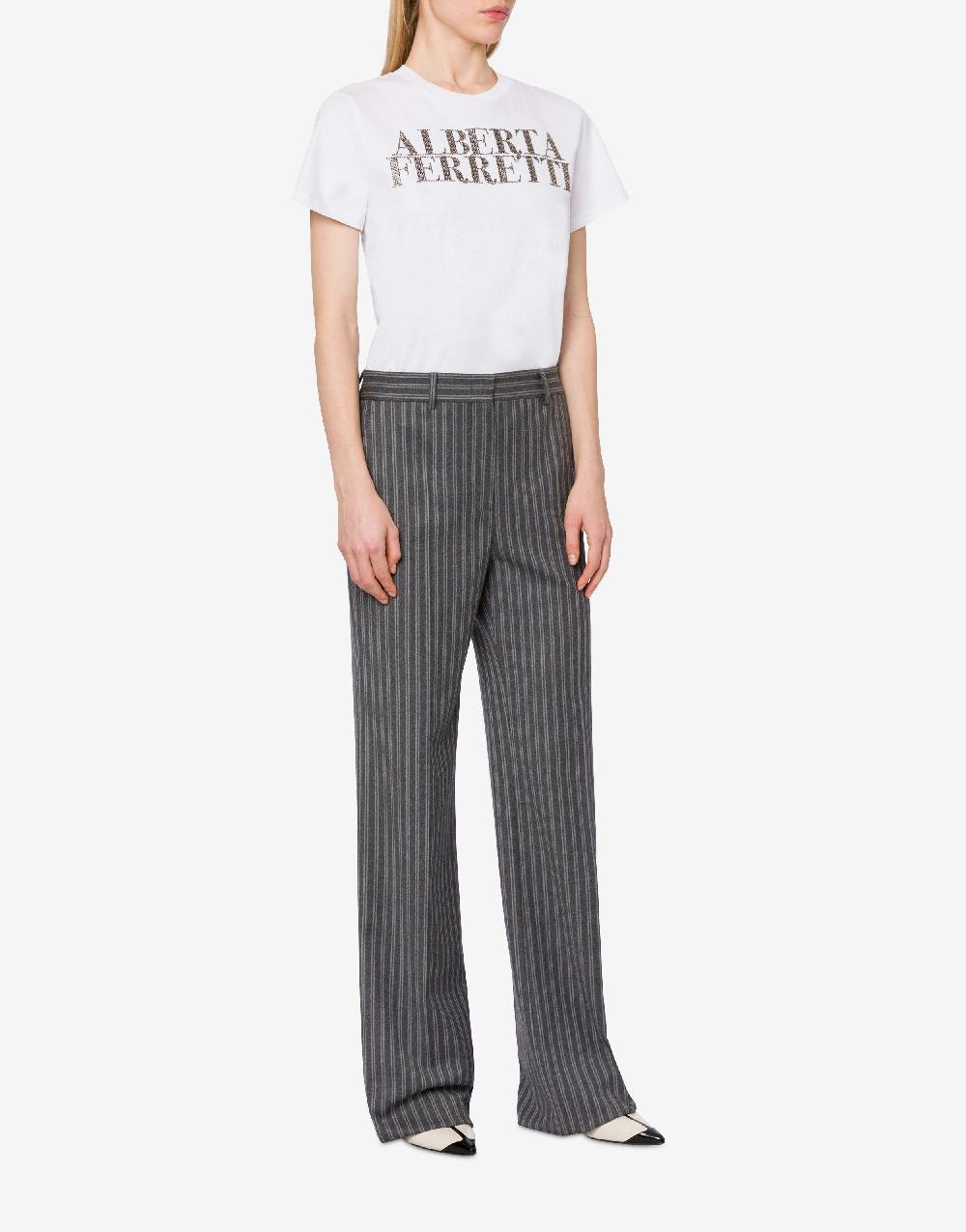 Alberta Ferretti T-shirt in jersey con ricamo logo Negozi Online