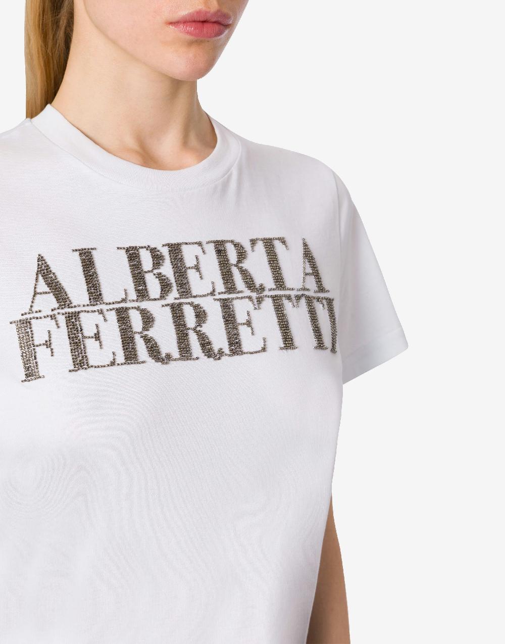 Alberta Ferretti T-shirt in jersey con ricamo logo Negozi Online
