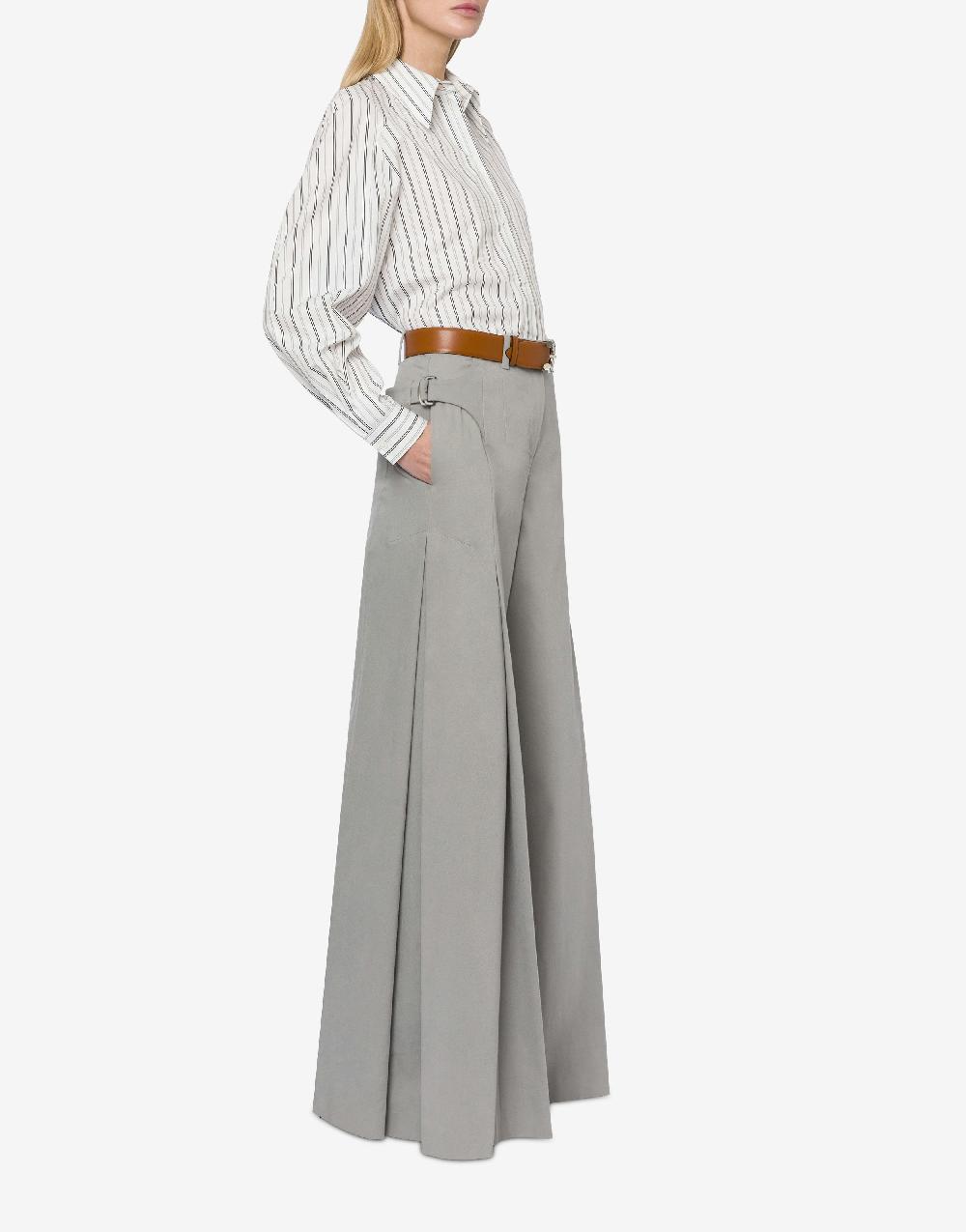 Alberta Ferretti Pantalone oversize in gabardina di cotone stretch Acquista Ora
