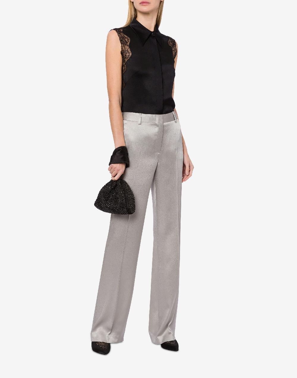 Alberta Ferretti Pantalone sartoriale in raso Offerta